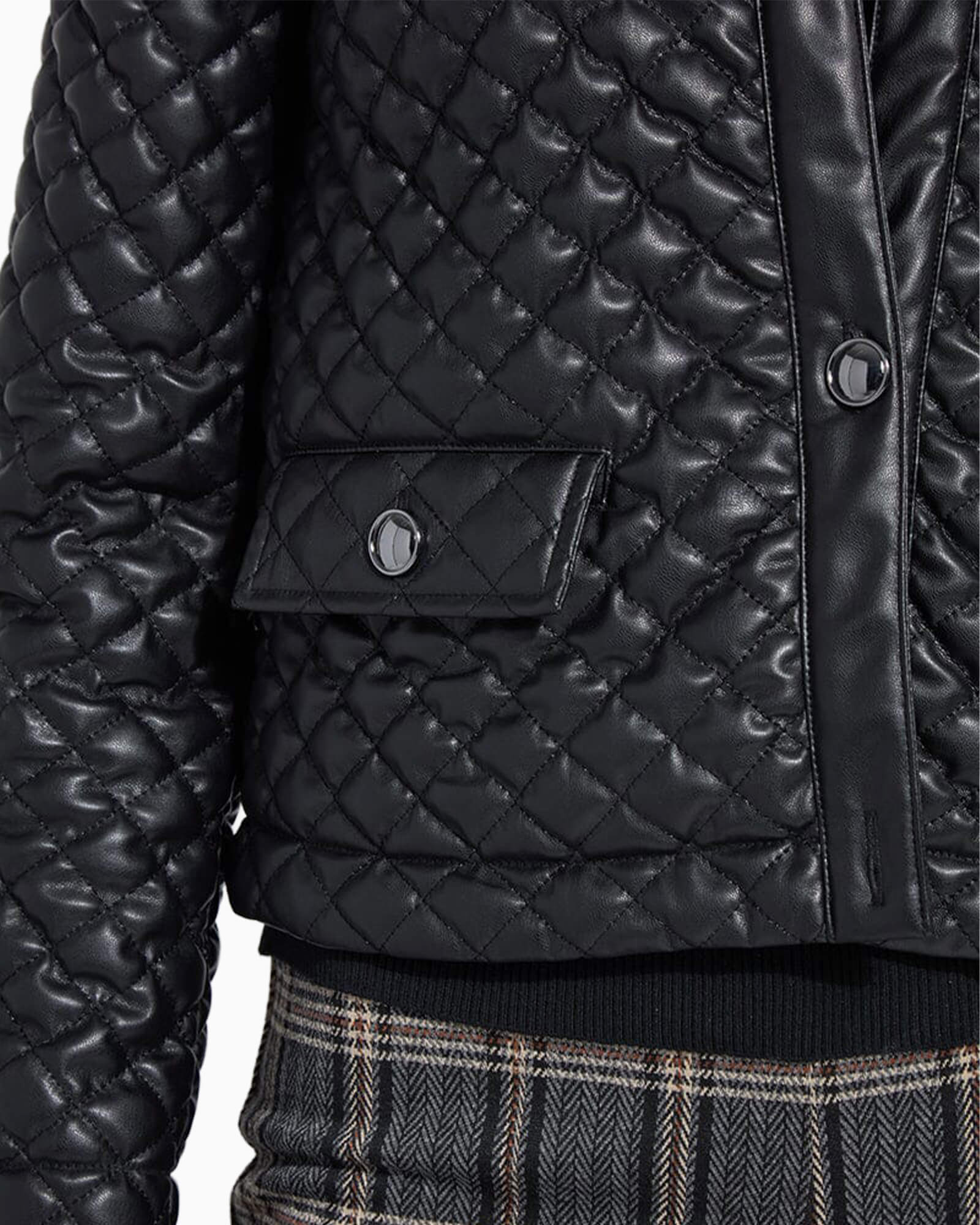 Aurelle Quilted Vegan Leather Jacket