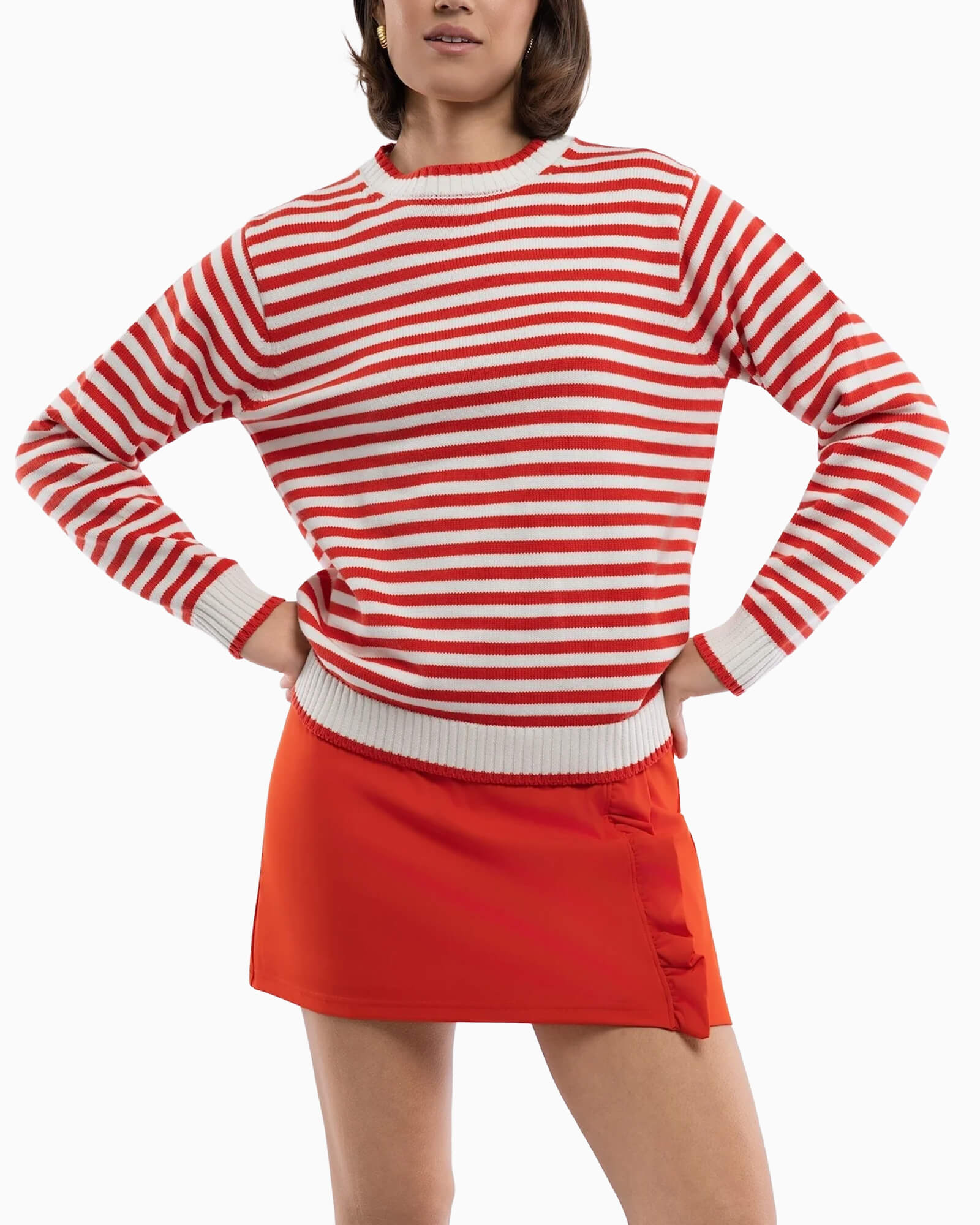 Autumn Sweater Tomato/Cream Stripe