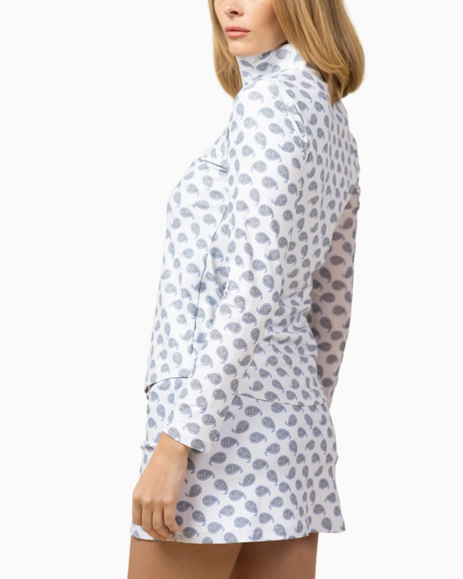The Ava 1/4 Zip Pullover Mist Paisley