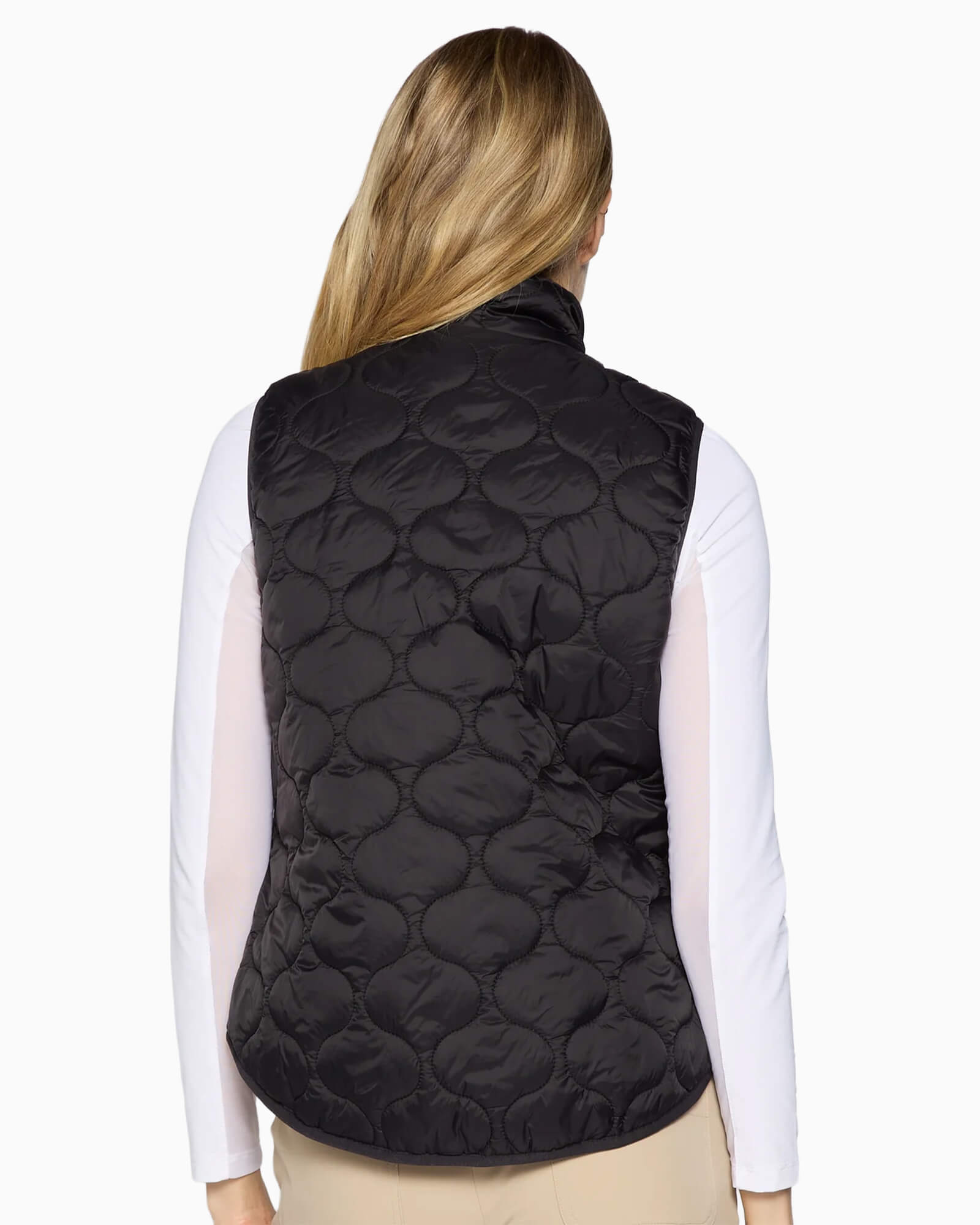Women's 2-Way Zipper Puffer Vest Black - Purple Poppy
