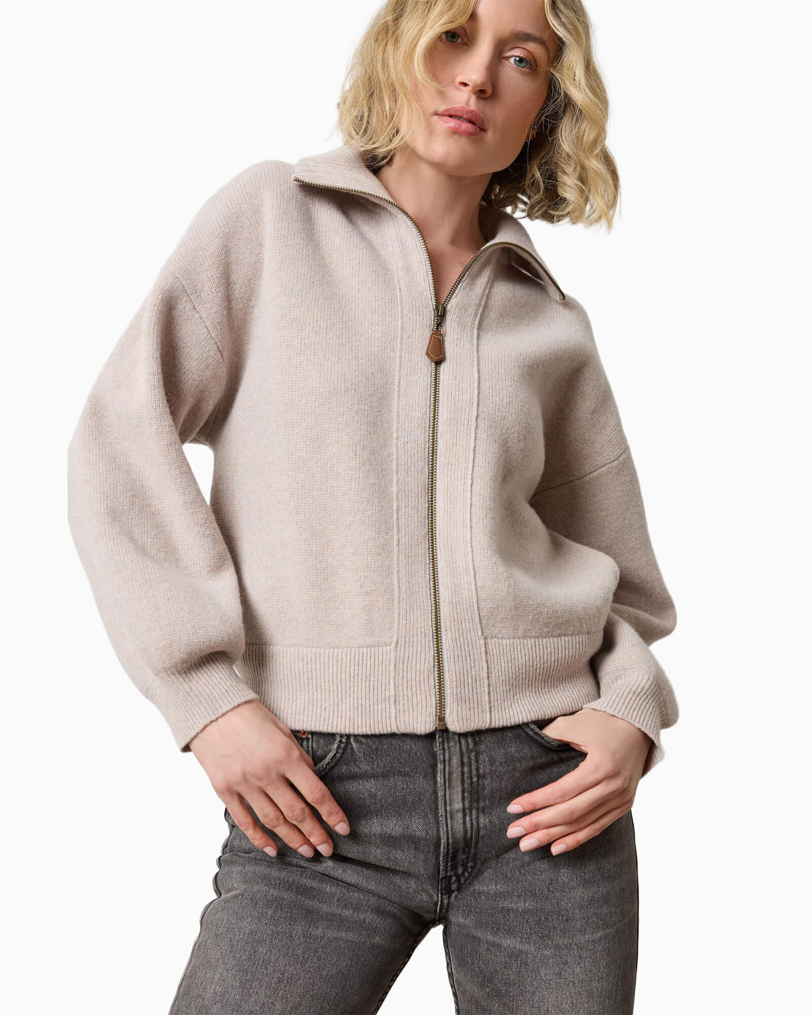 Zip Front Bomber Quartz