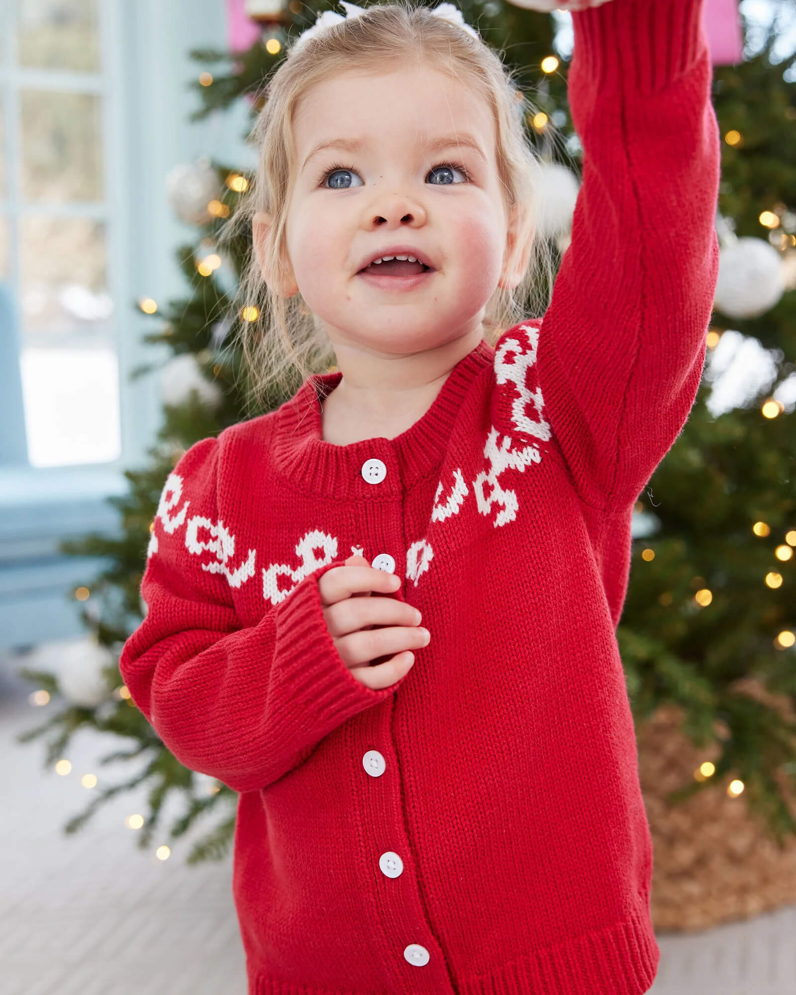 Red Kids Bow Cardigan