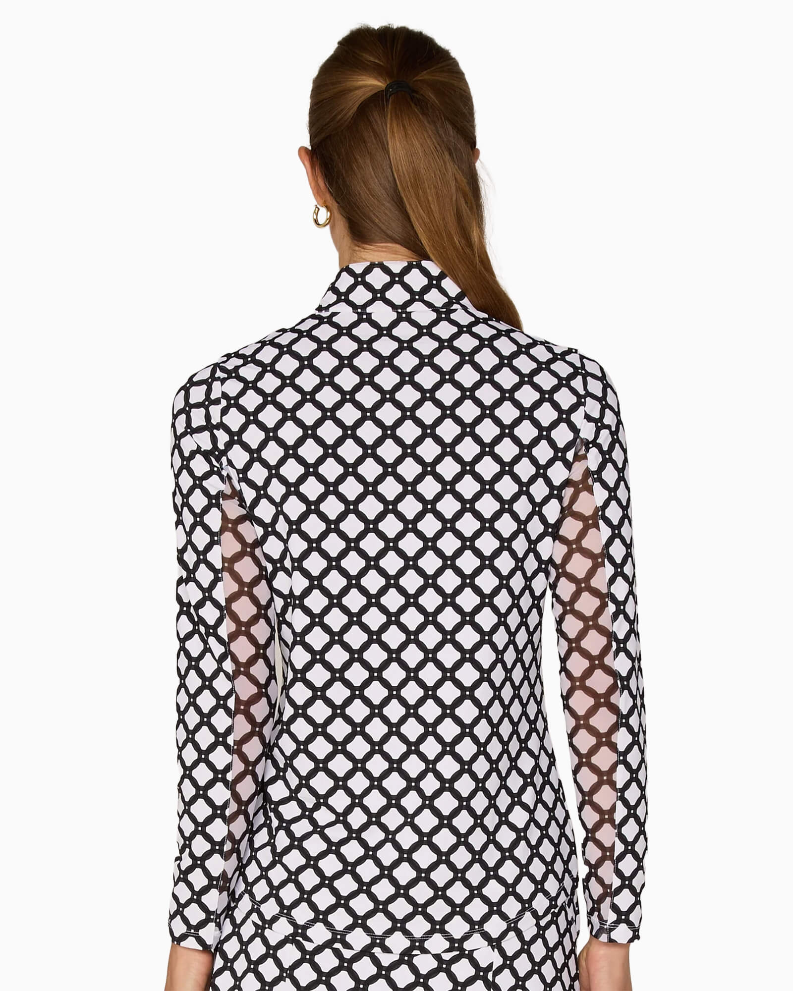 Quarter Zip Sun Protection Top Circle Black