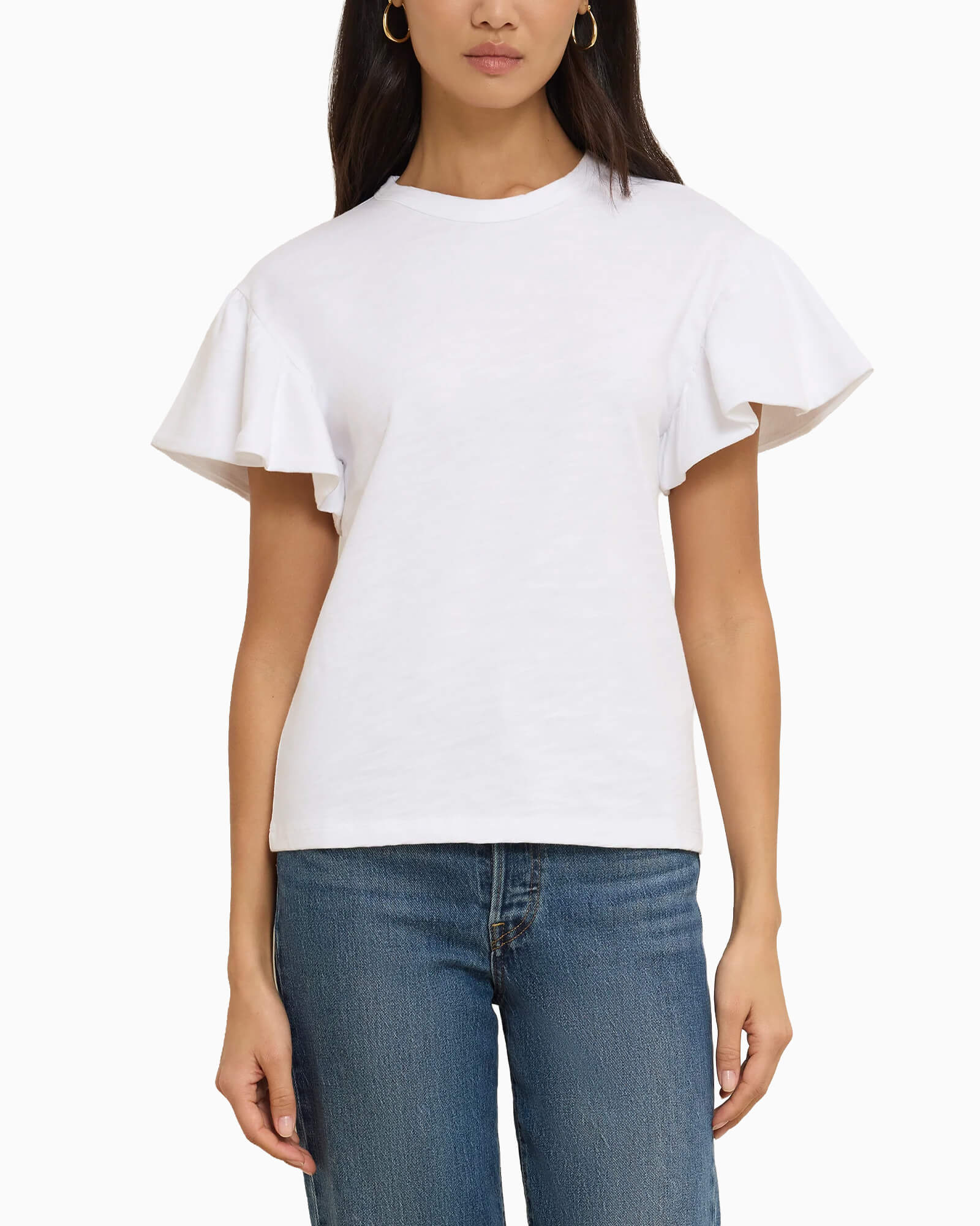 Camille Ruffle Tee White