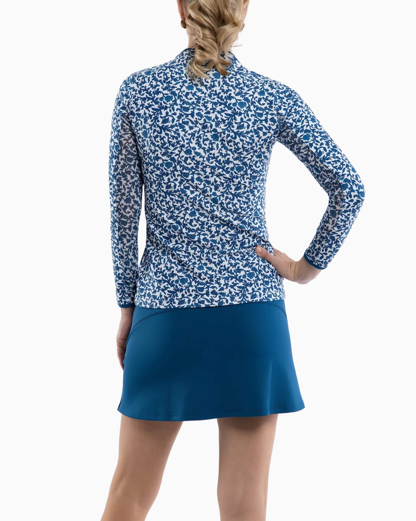 Carey Quarter Zip Porcelain Floral