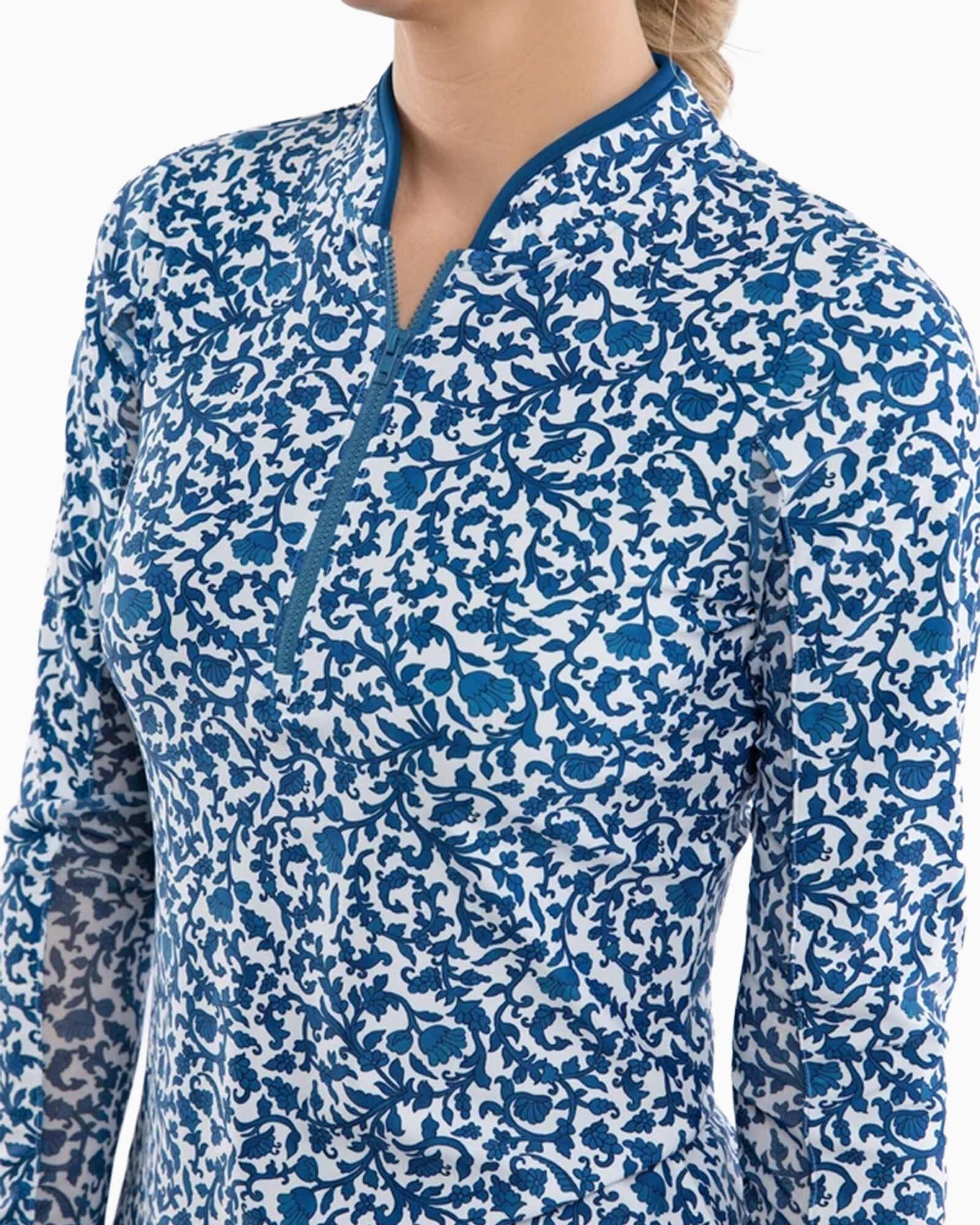 Carey Quarter Zip Porcelain Floral