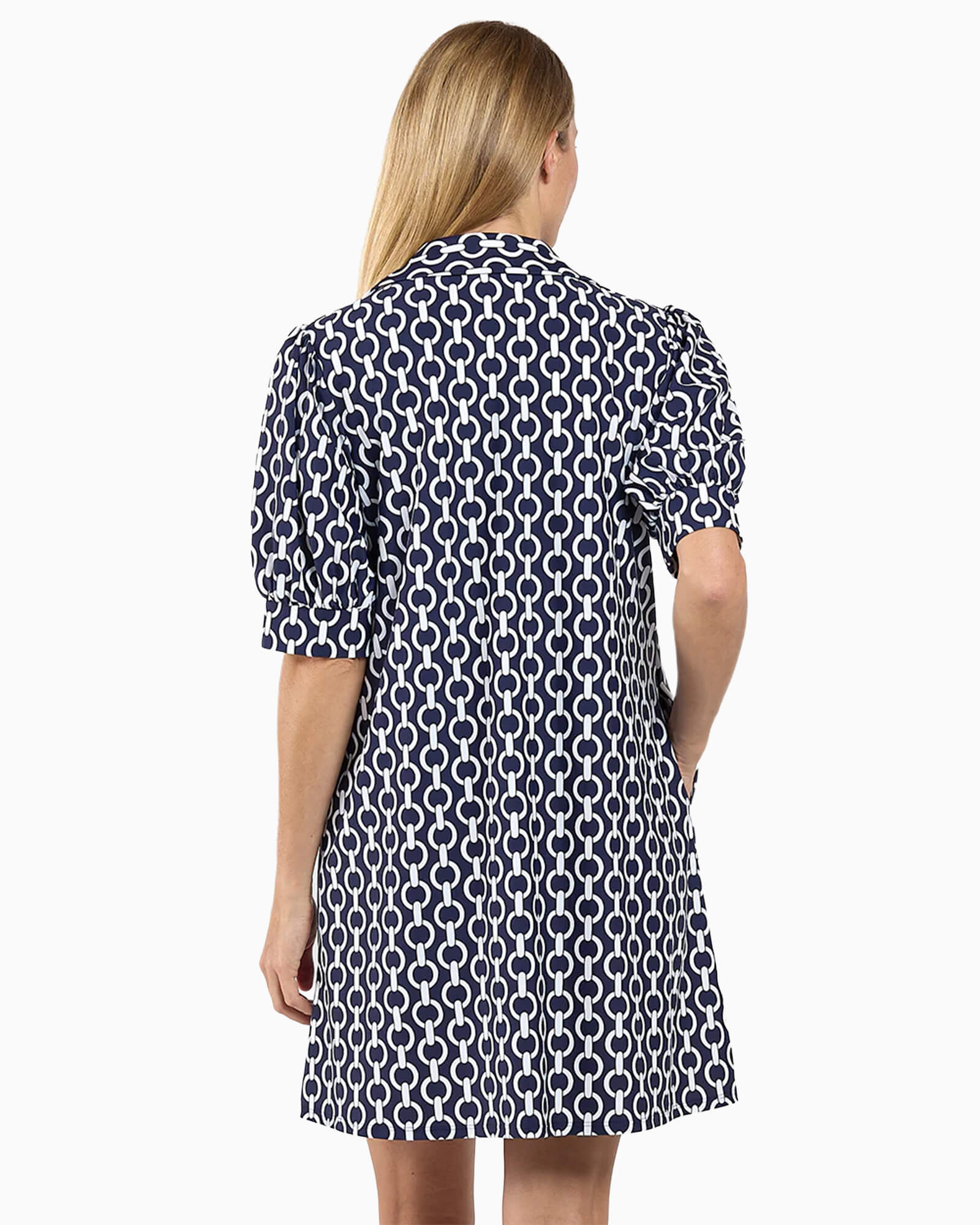 Emerson Dress Navy Chains - Purple Poppy