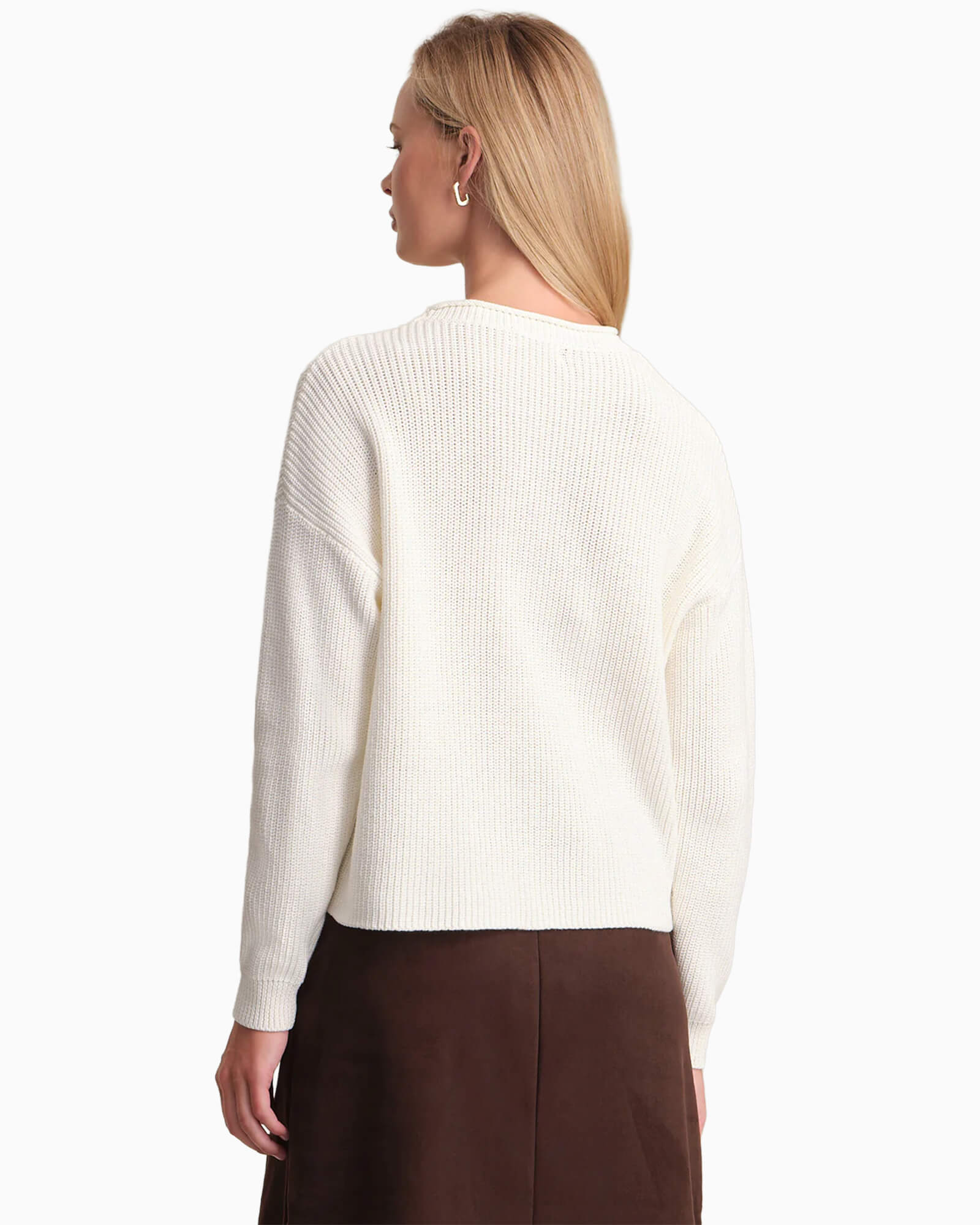 Daphne Cropped Cotton Pullover Chalk