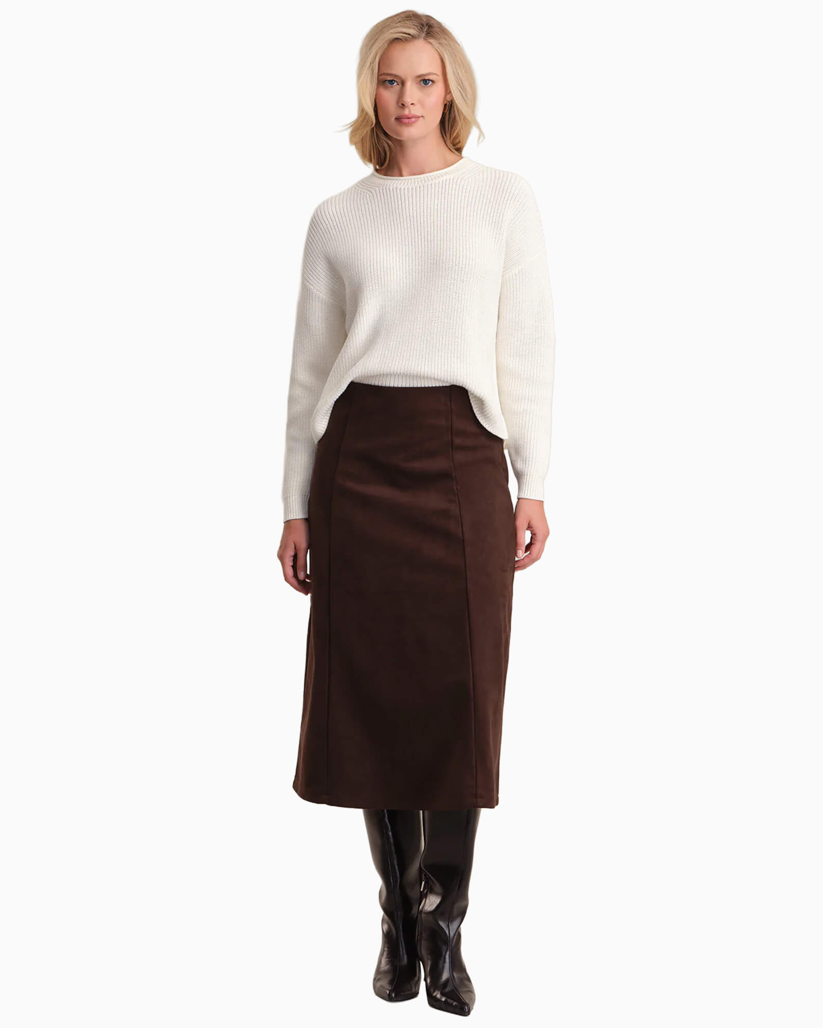 Daphne Cropped Cotton Pullover Chalk