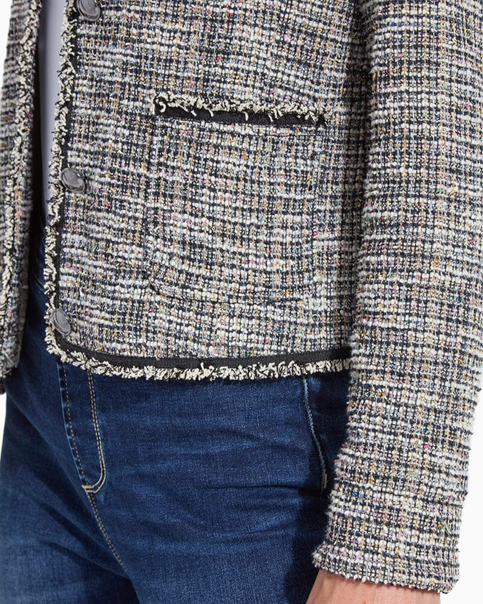 Charlotte Collarless Tweed Jacket
