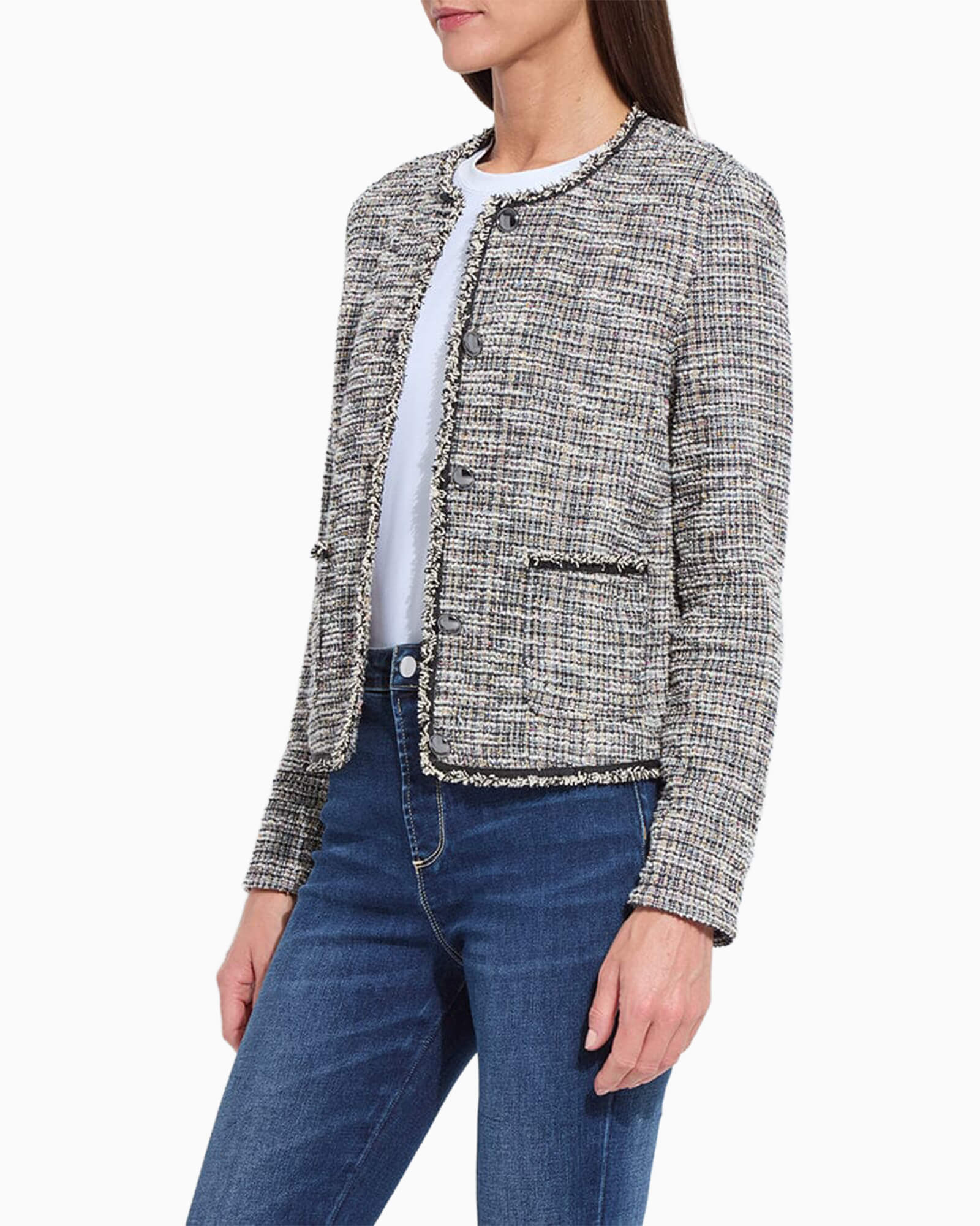 Charlotte Collarless Tweed Jacket