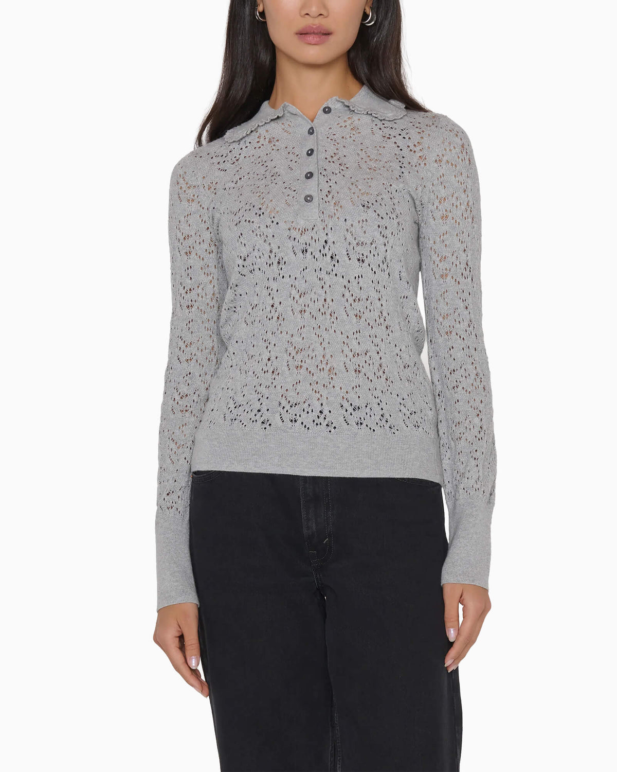 Chloe Lace Sweater Heather Gray
