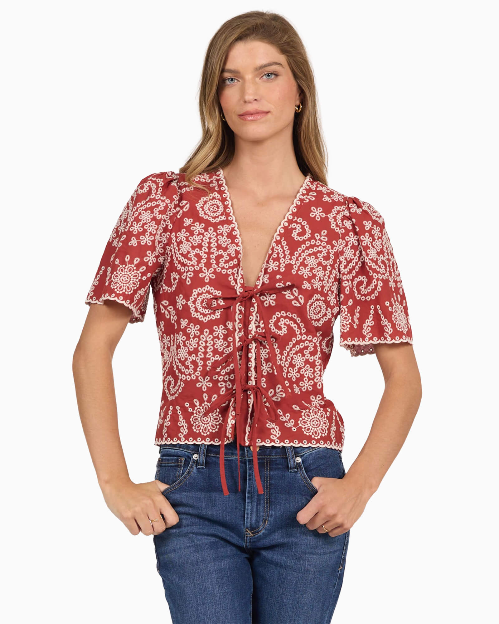 Cielo Shirt Burnt Brick - Purple Poppy