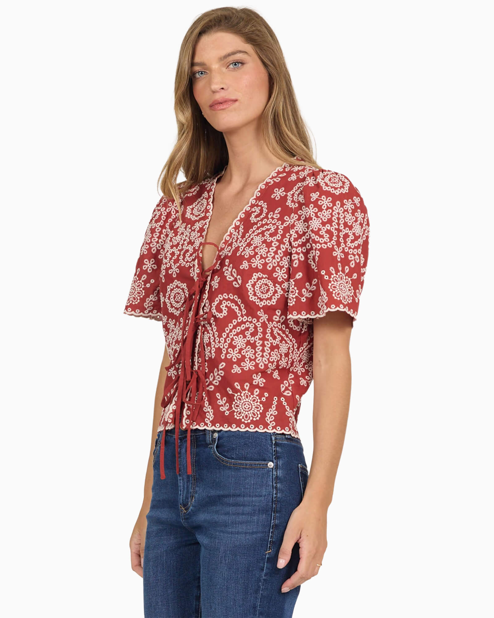 Cielo Shirt Burnt Brick - Purple Poppy