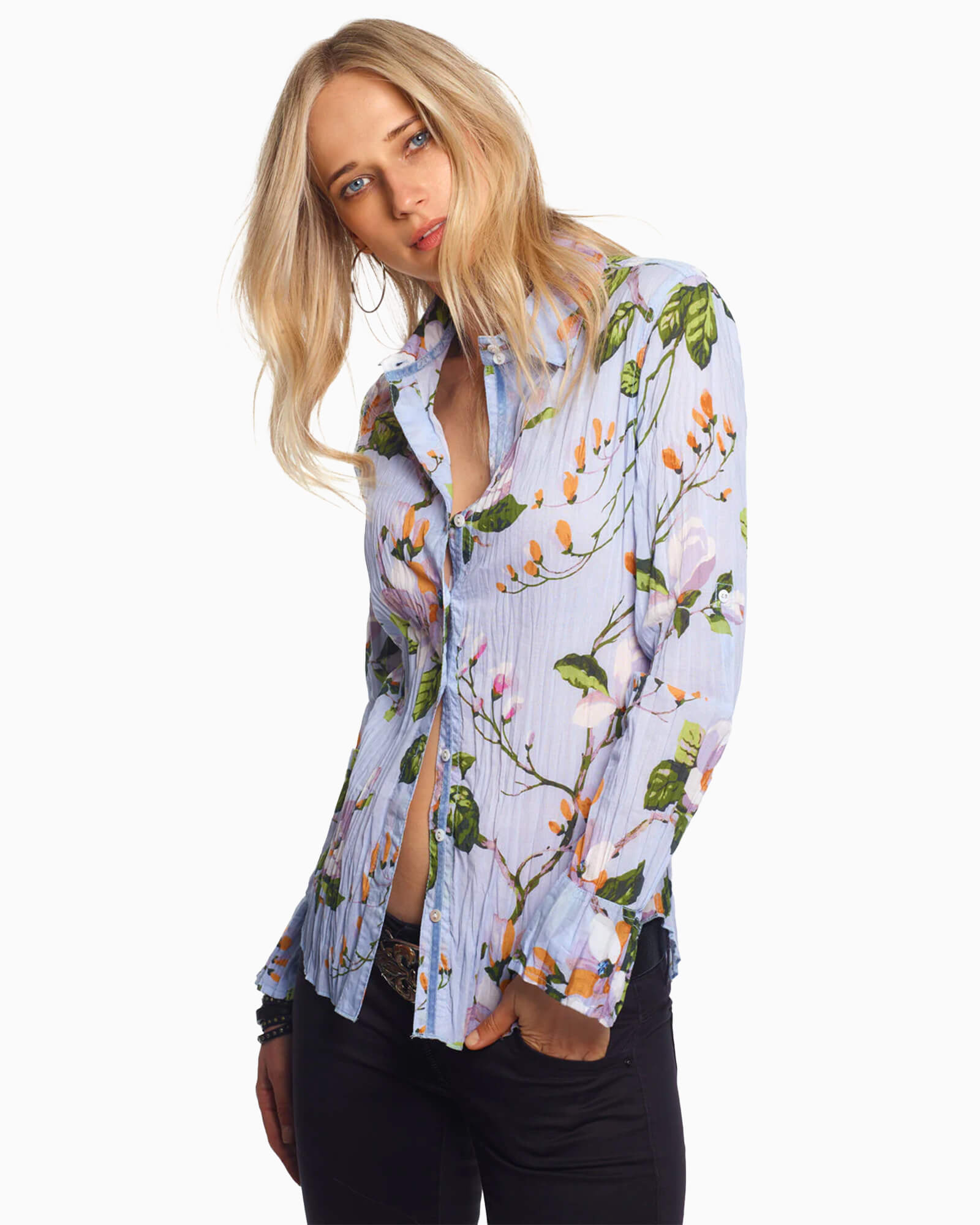 Cino Magnolia Print Button Down