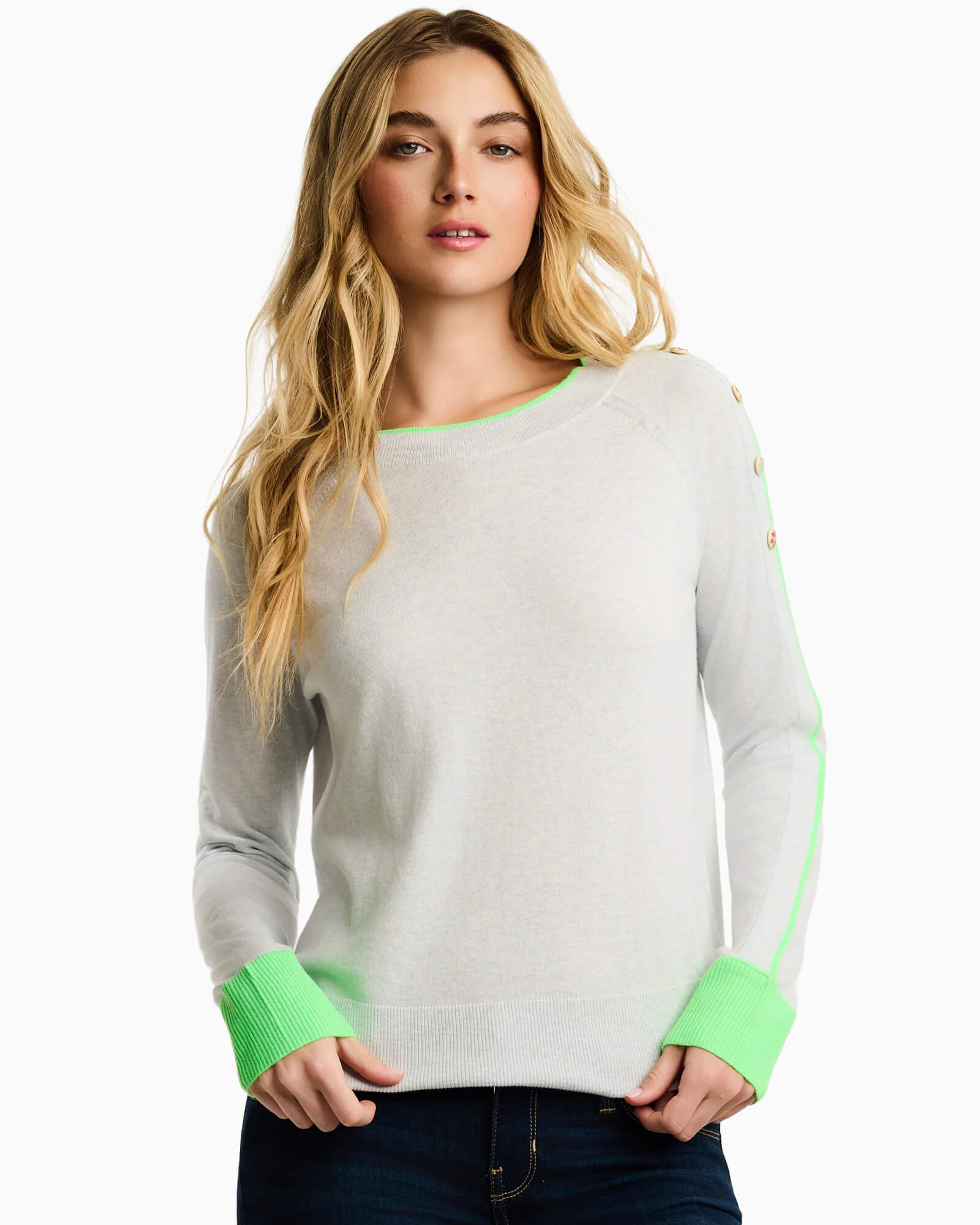 City Chic Sweater Blue Ice - Purple Poppy