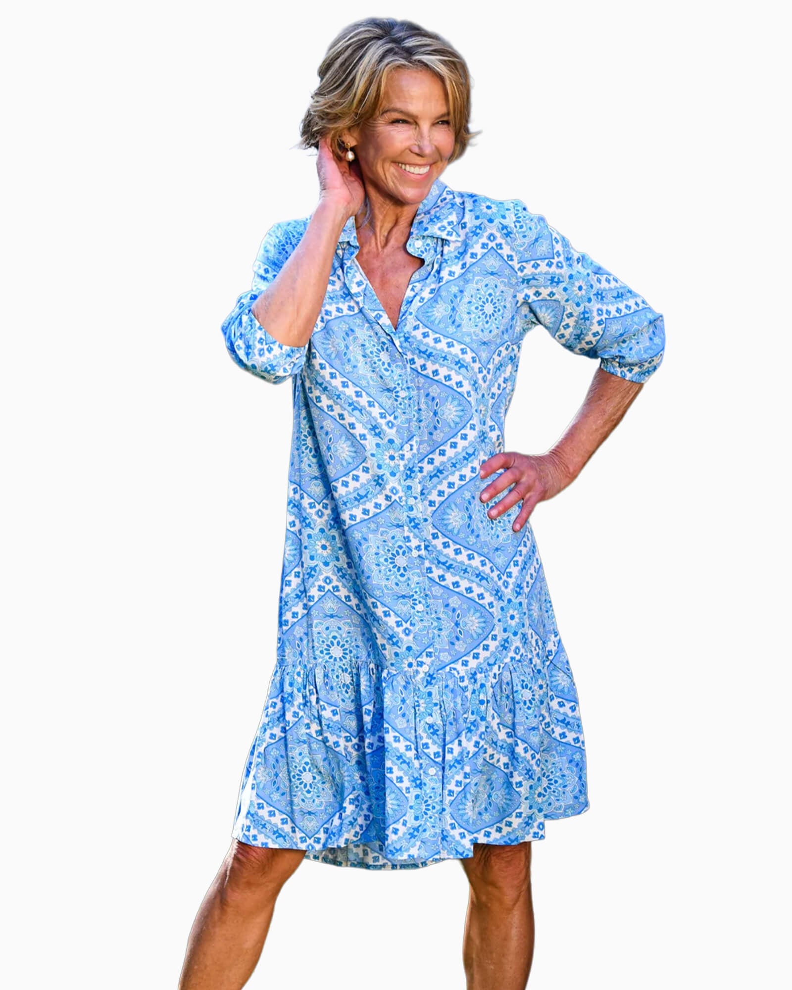 Coco Dress Blue Mosaic