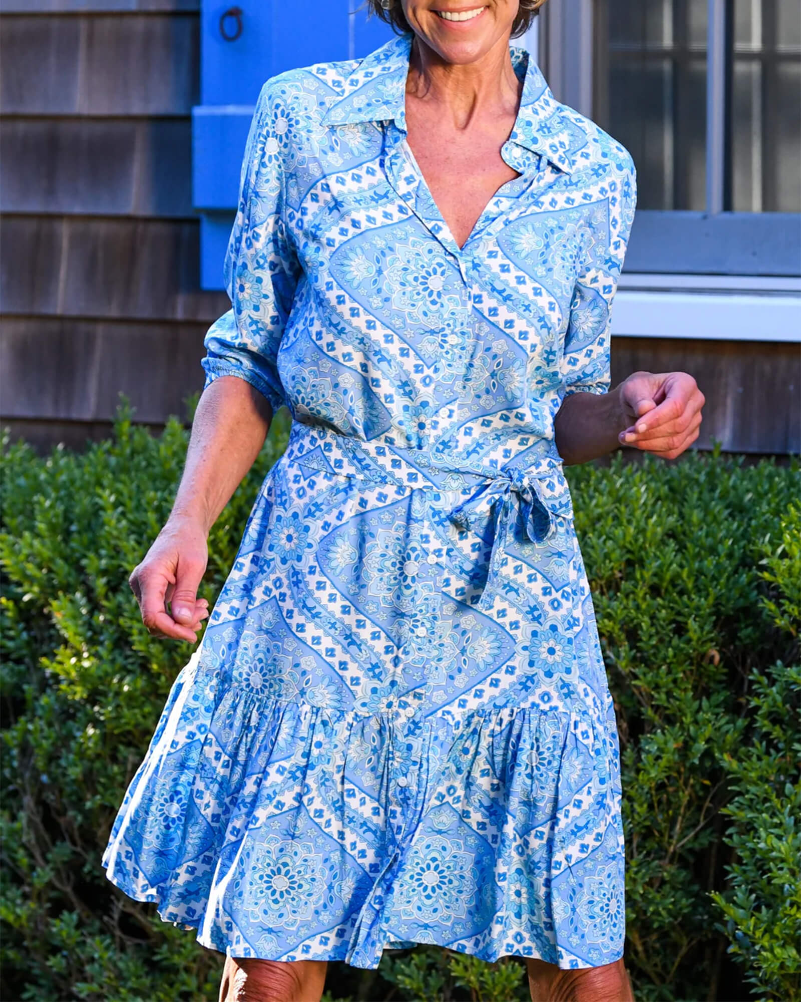 Coco Dress Blue Mosaic