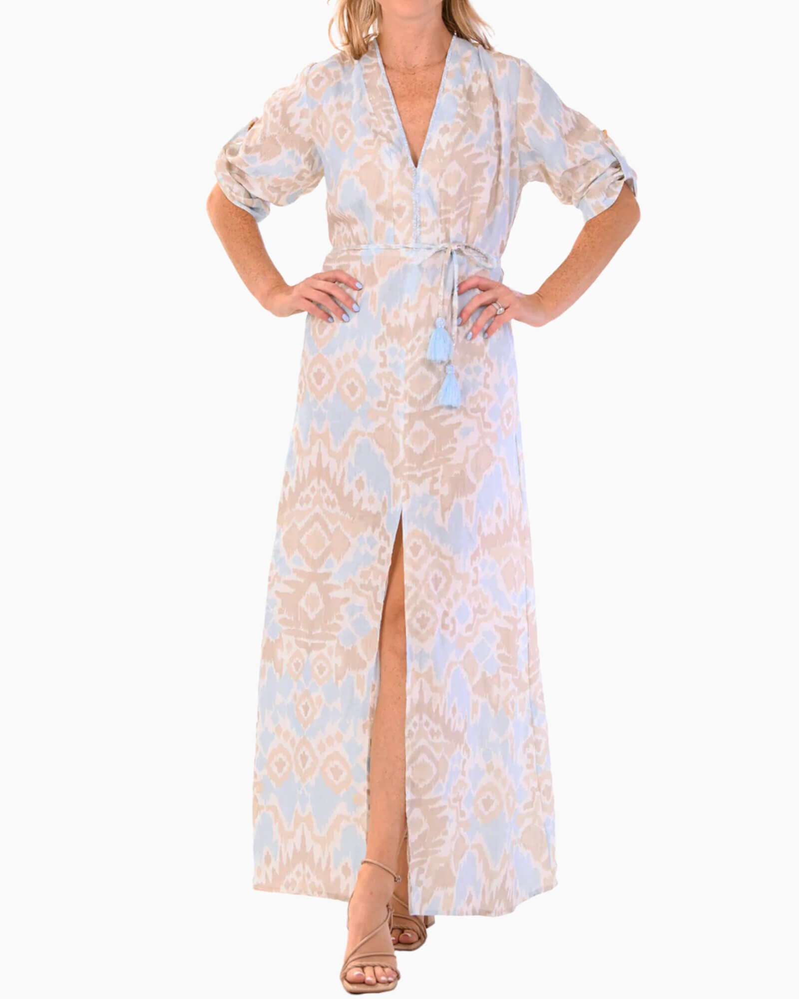 Diana Dress Sand and Sea Ikat
