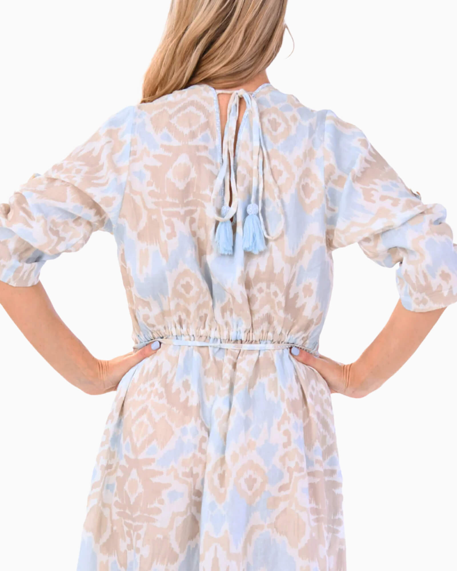 Diana Dress Sand and Sea Ikat