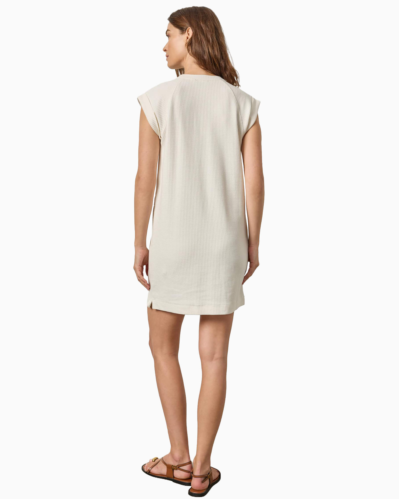 Saddle Sleeve Shift Dress Ecru