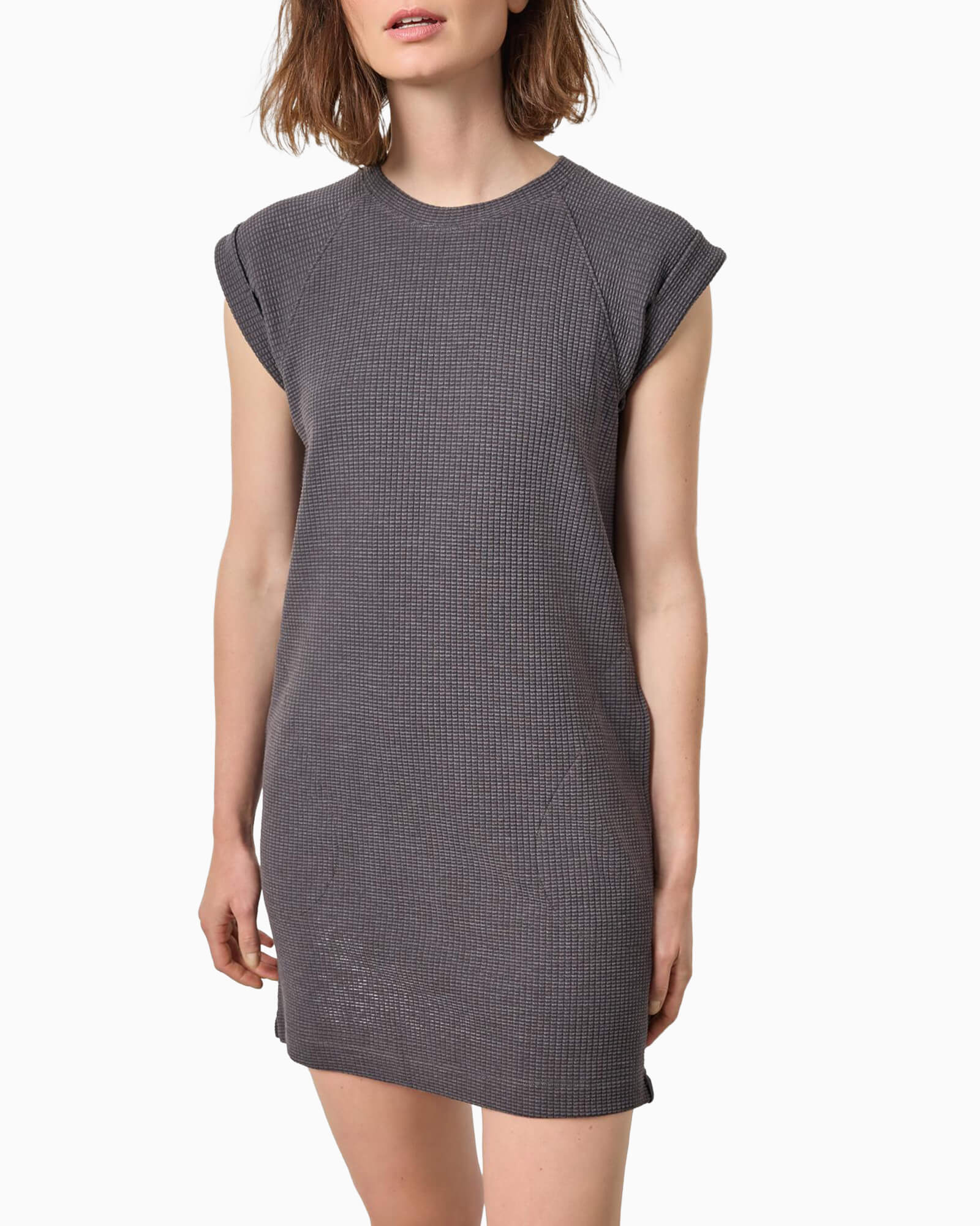 Saddle Sleeve Shift Dress Granite