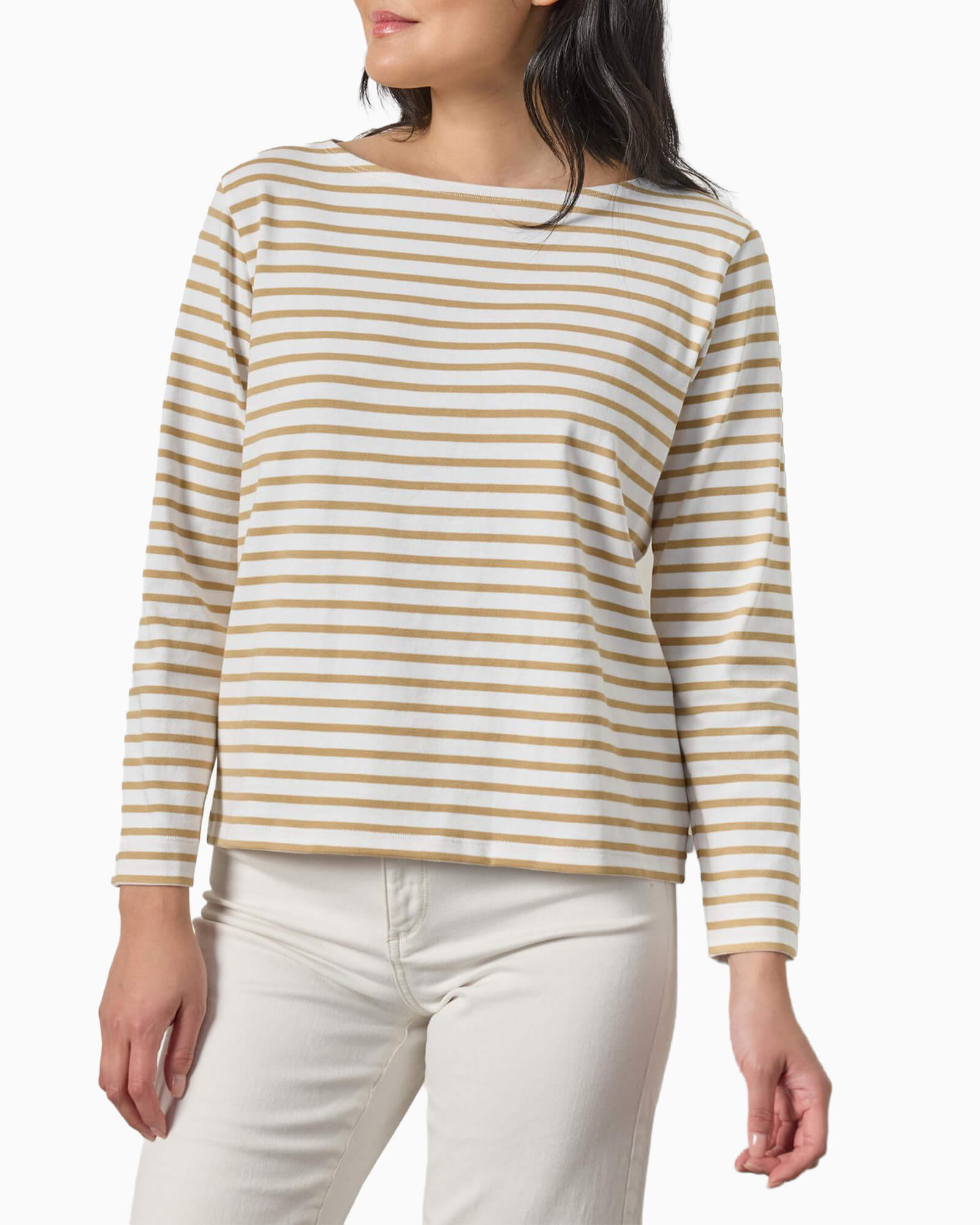 Easy Boatneck Burlap Stripe