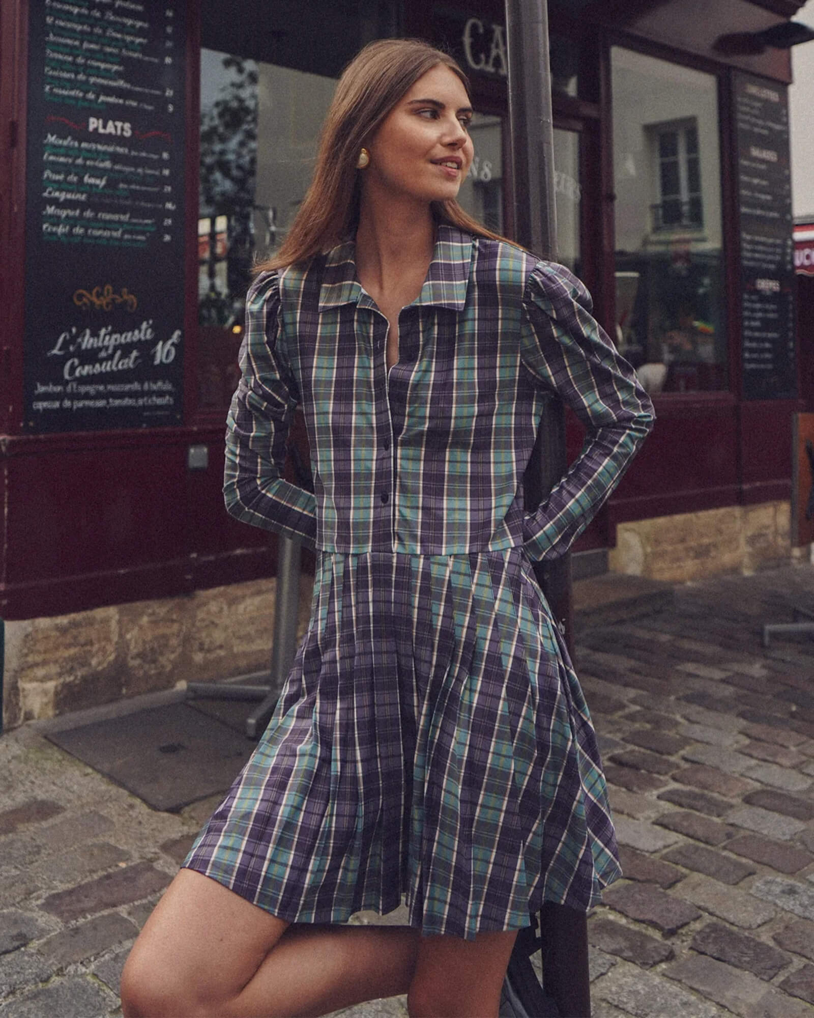 The Edith Dress Galway Plaid