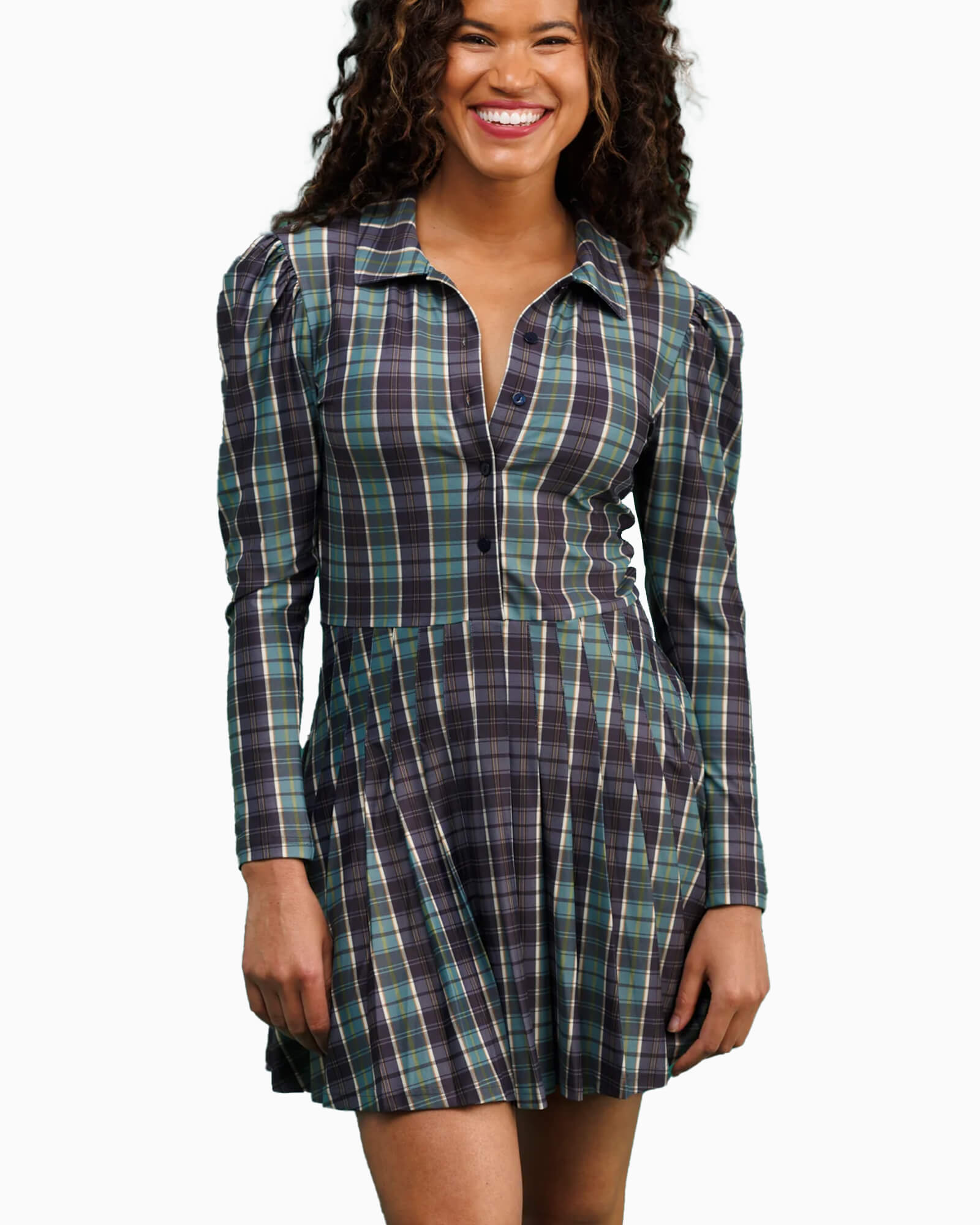 The Edith Dress Galway Plaid