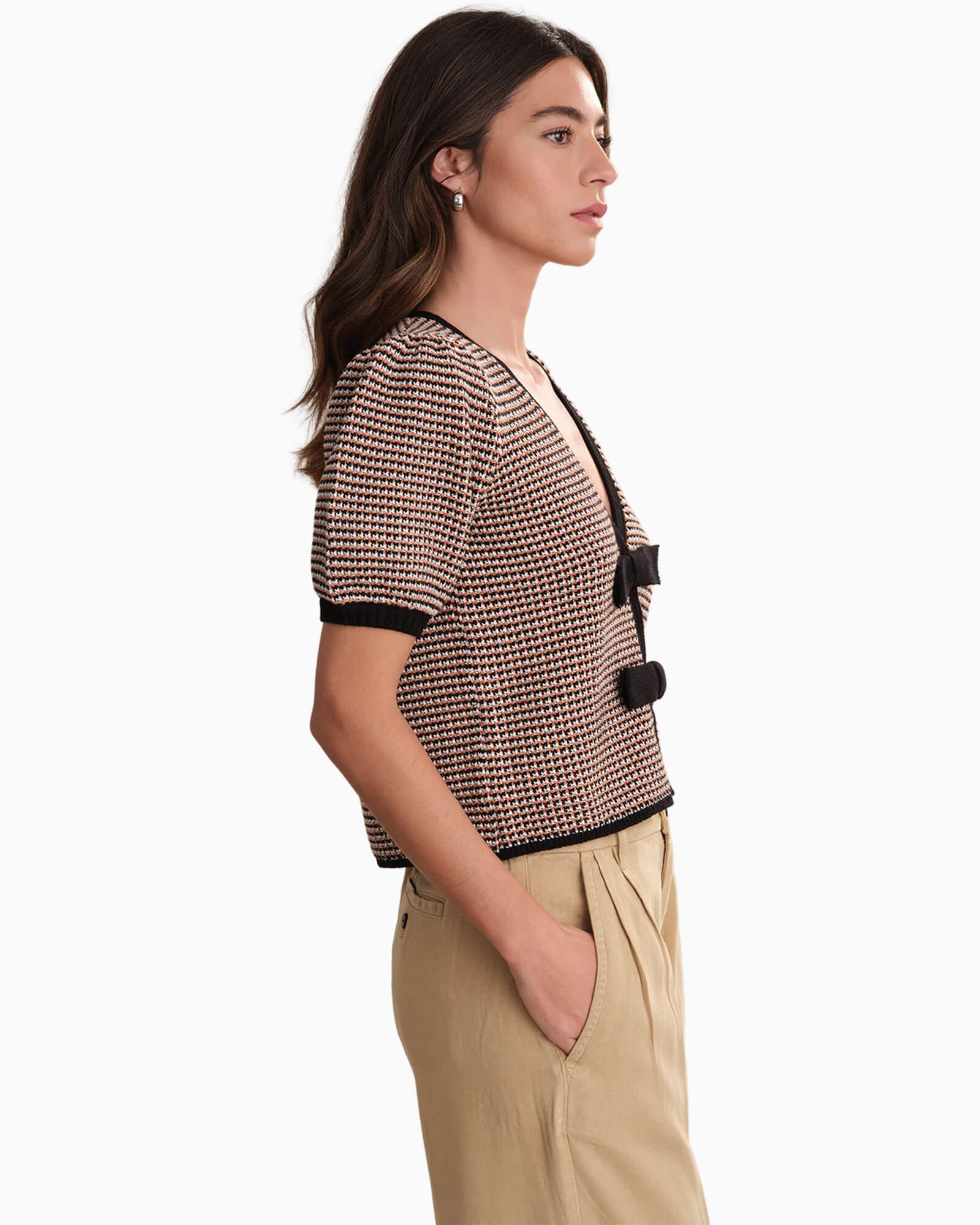 Elaine Puff Sleeve Tie Front Top