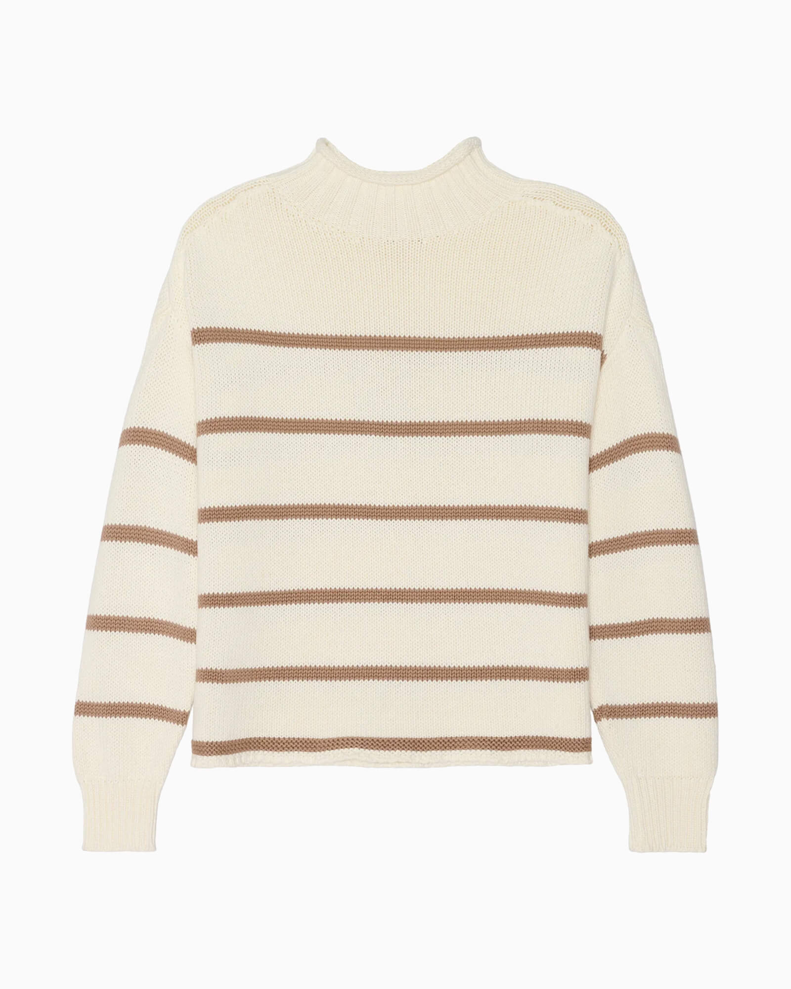 Cornelia Mock Neck Sweater Ivory/Mocha