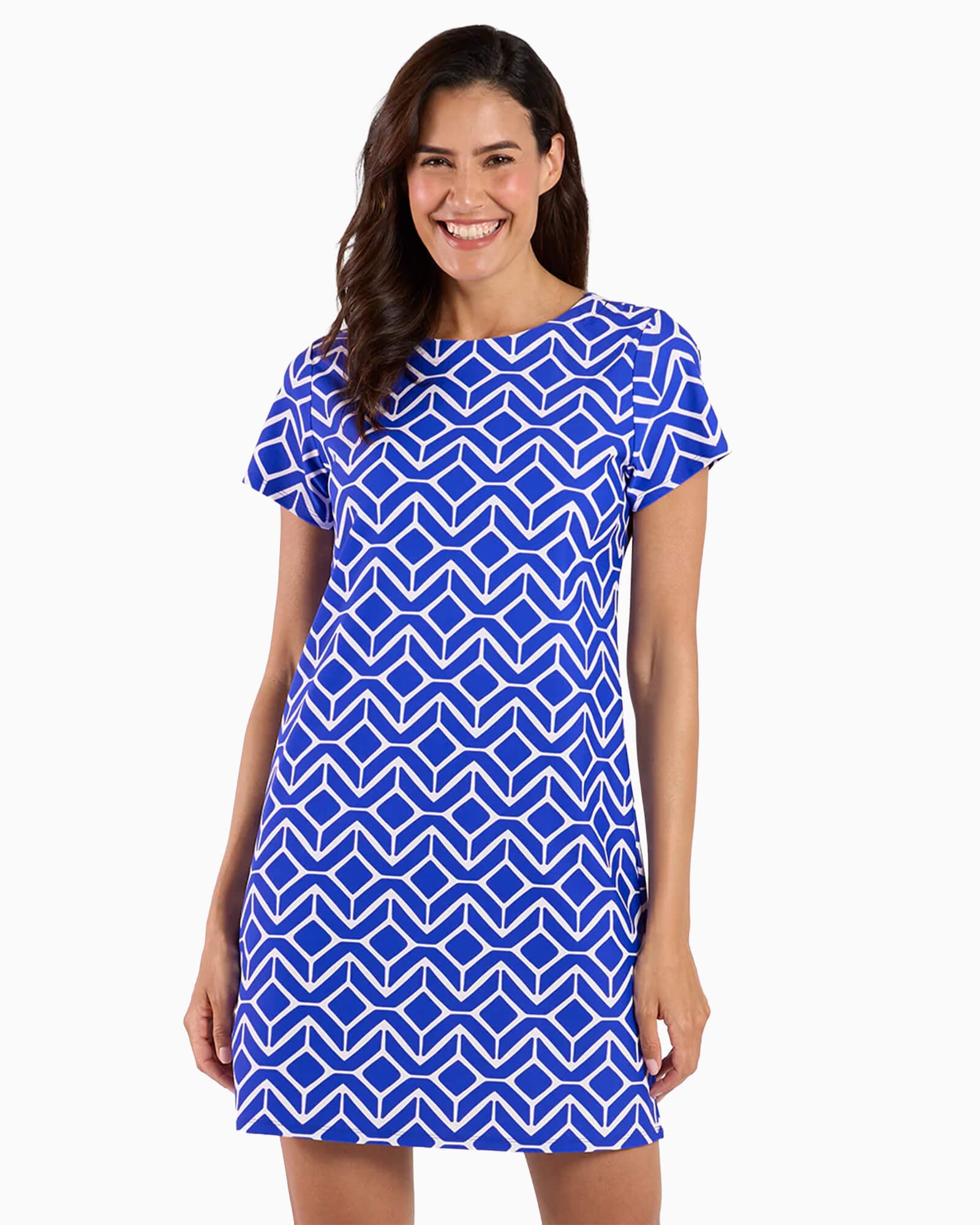 Ella Dress Sail Geo Cobalt