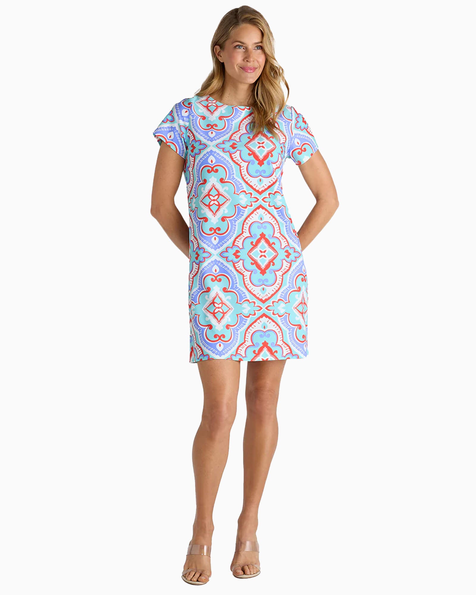 Ella Dress Fez Tile Light Aqua