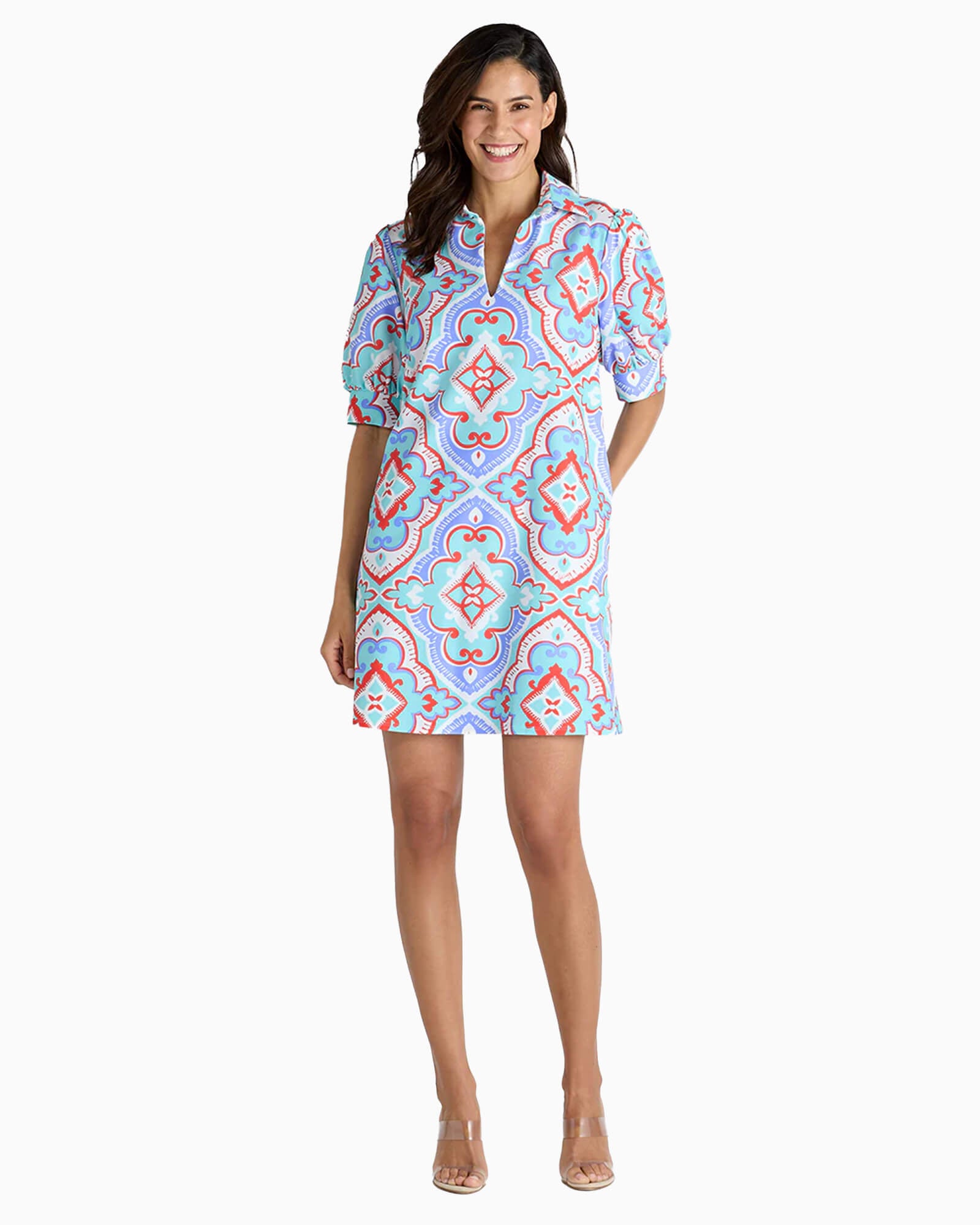 Emerson Dress Fez Tile Light Aqua
