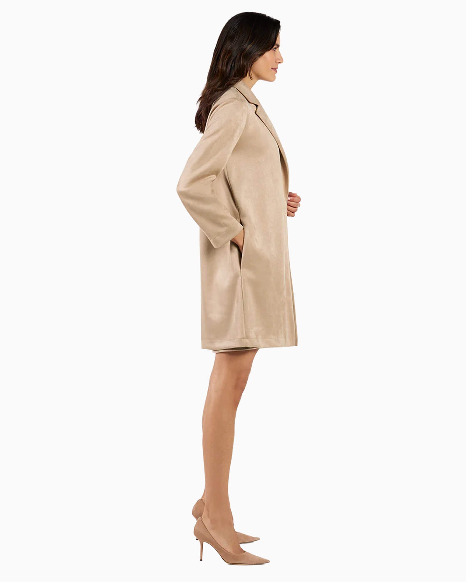 Emma Jacket Faux Suede Camel