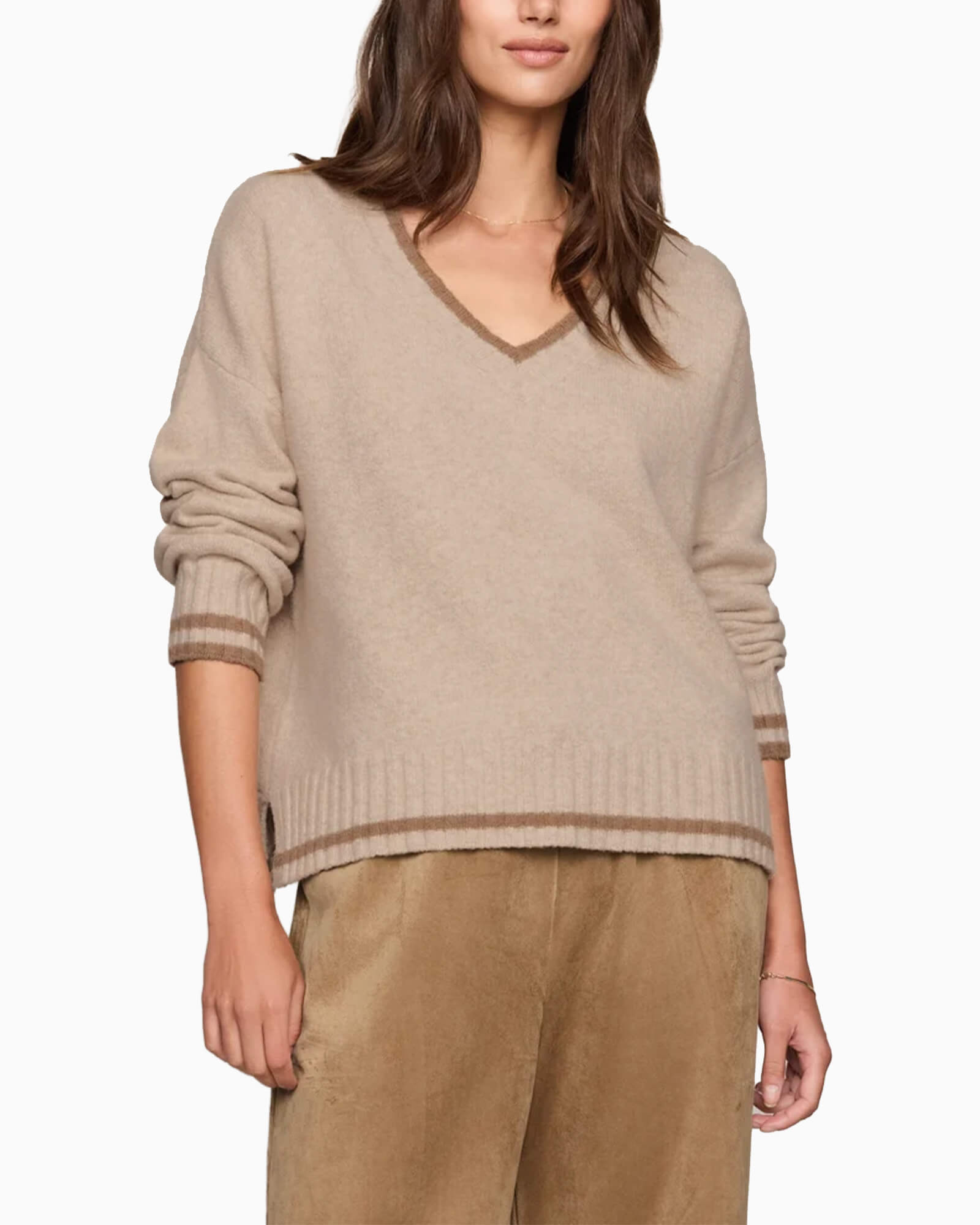 Endure V-Neck Sweater - Purple Poppy
