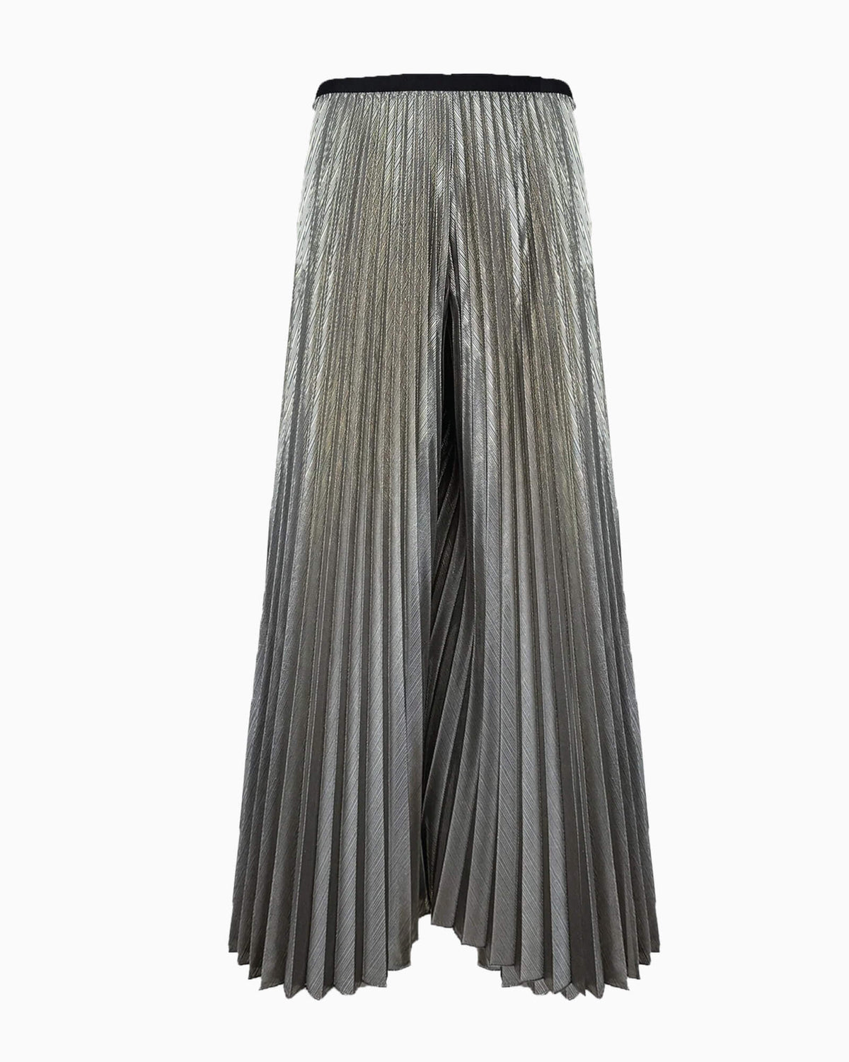 Esther Metallic Pleated Palazzo Pant Silver