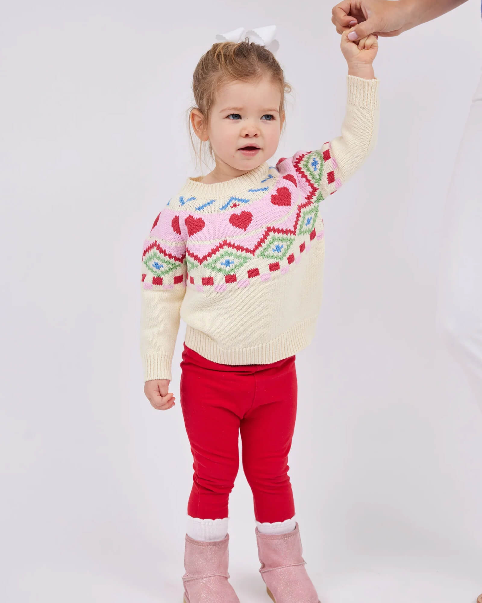 Ivory Kids Heart Fair Isle Sweater