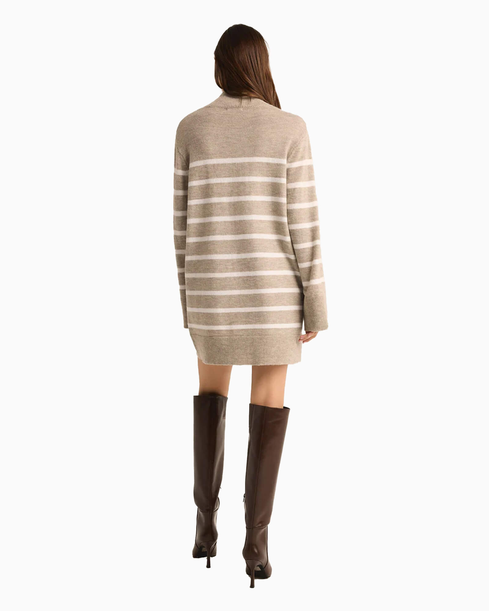 Finn Stripe Turtleneck Sweater Mini Dress