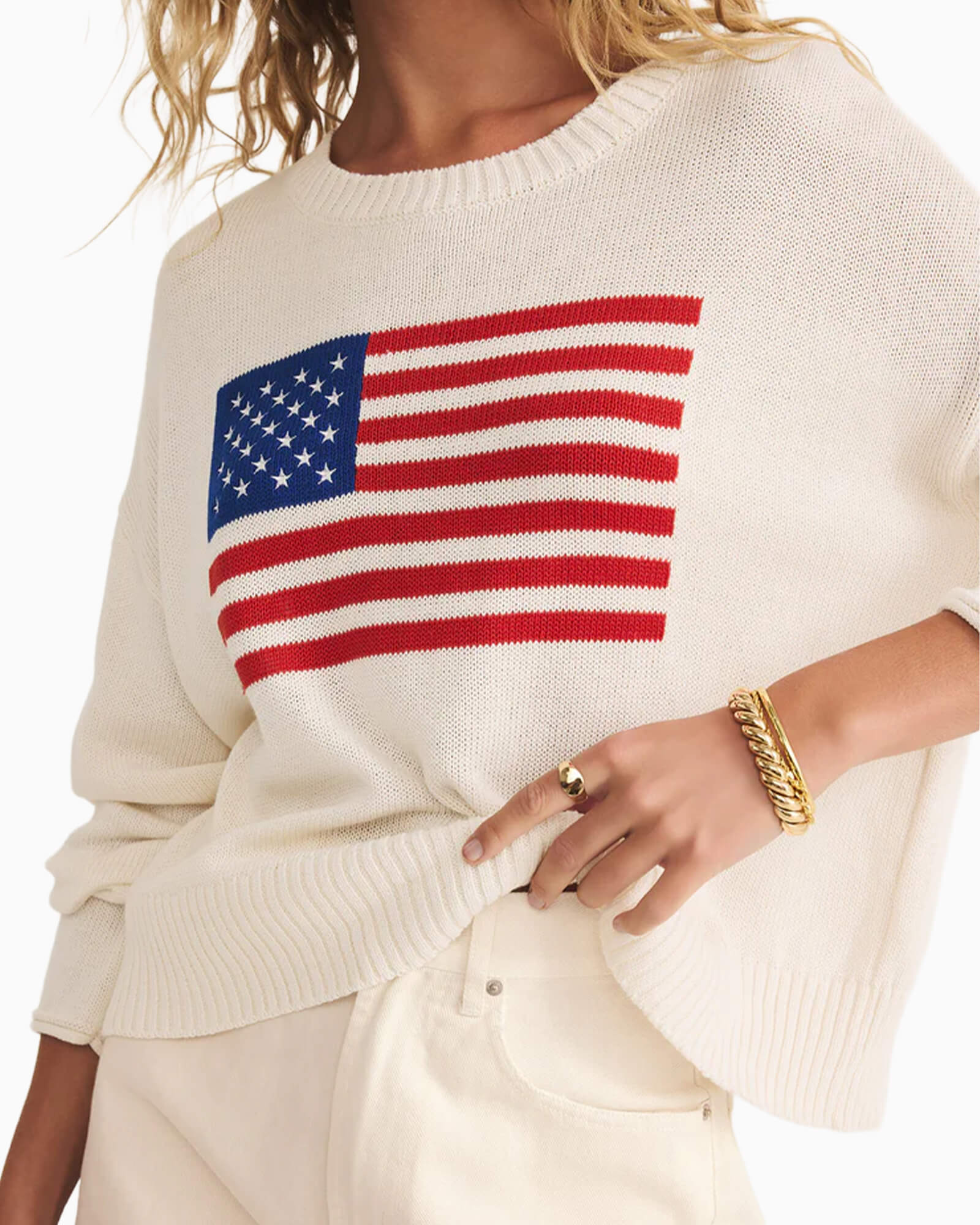 Sienna Flag Sweater Sea Salt