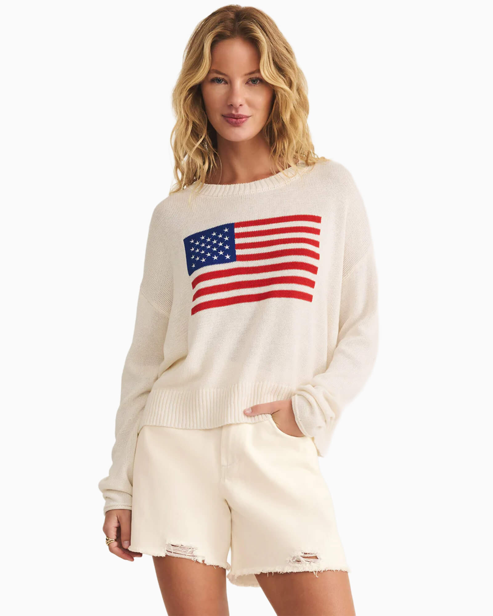 Sienna Flag Sweater Sea Salt