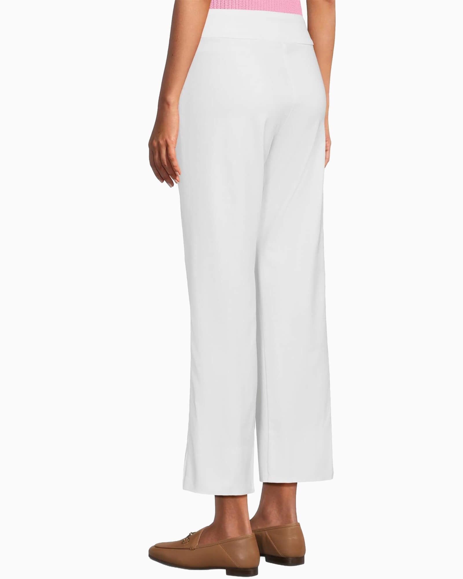 Krazy Larry Pull-On Wide Ankle Pant White - Purple Poppy