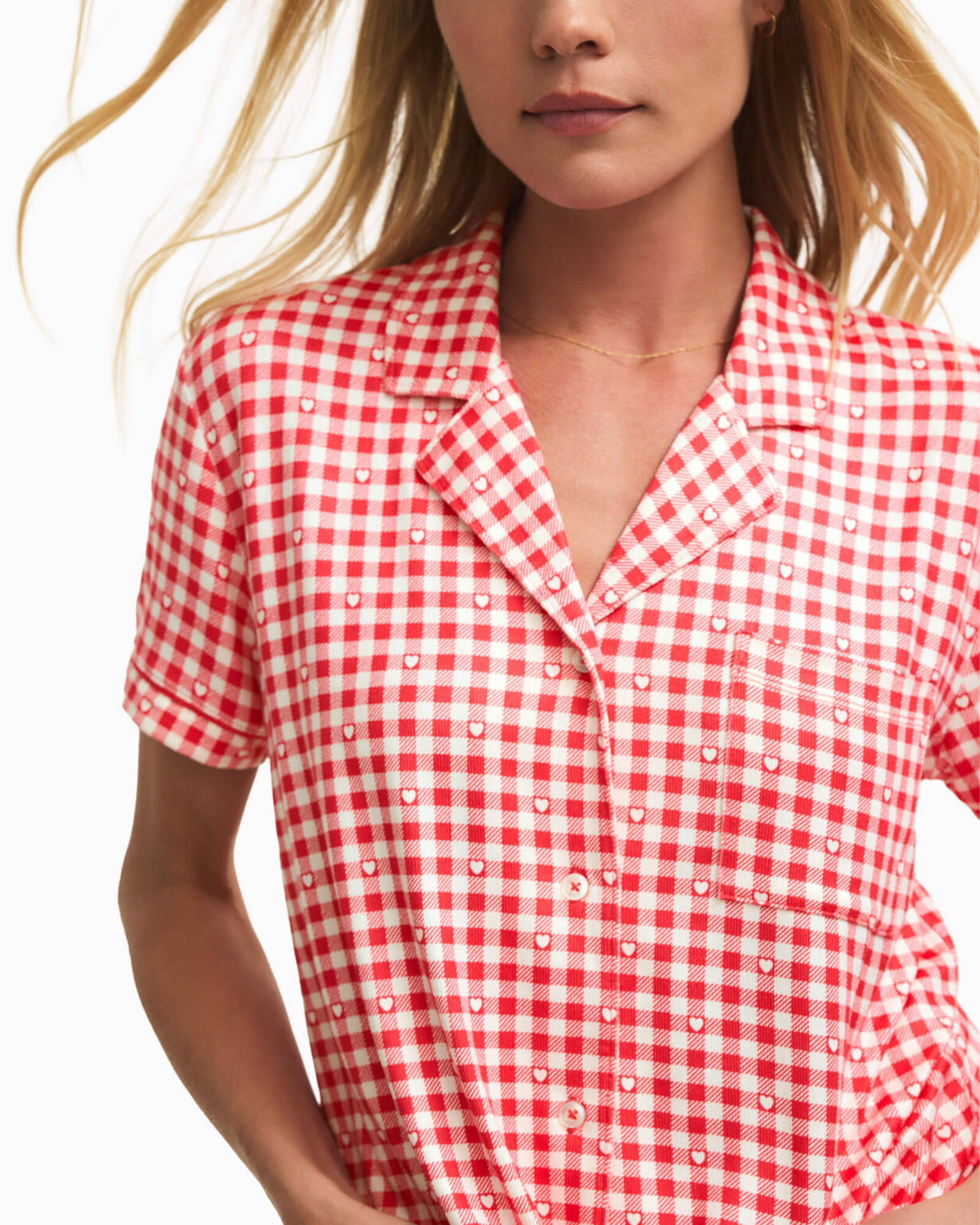 Gingham PJ Top