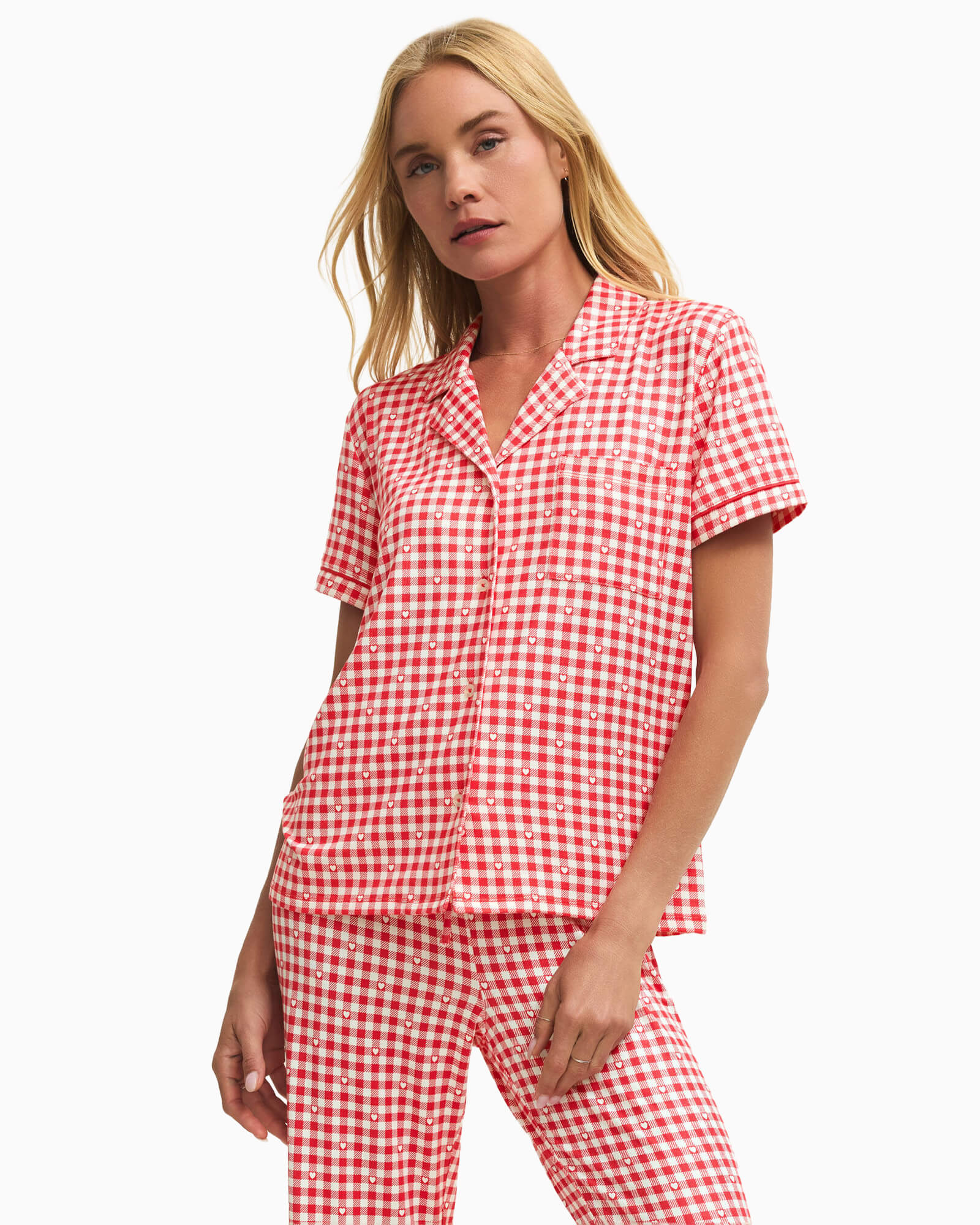 Gingham PJ Top