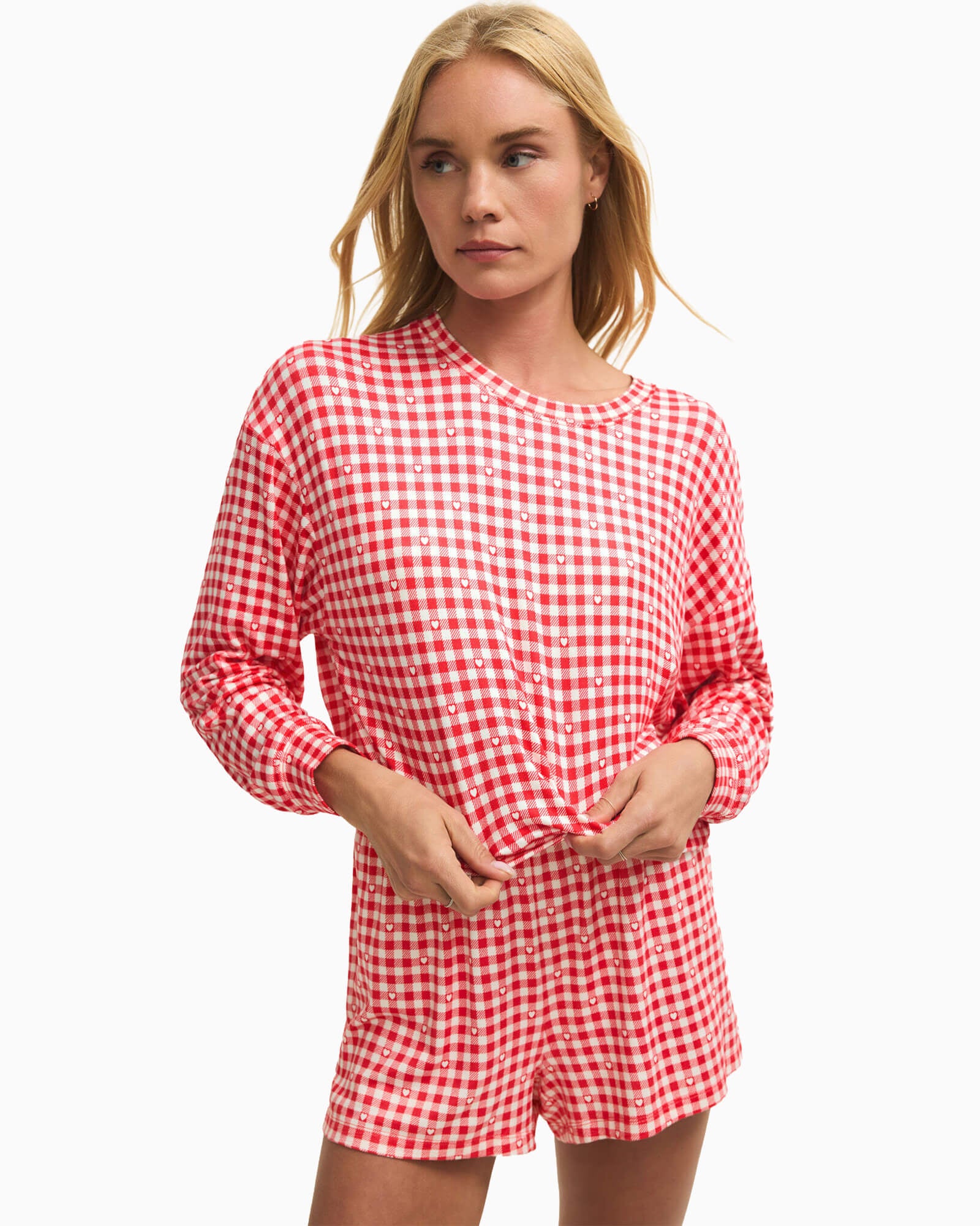 Bisous Gingham Long Sleeve Top