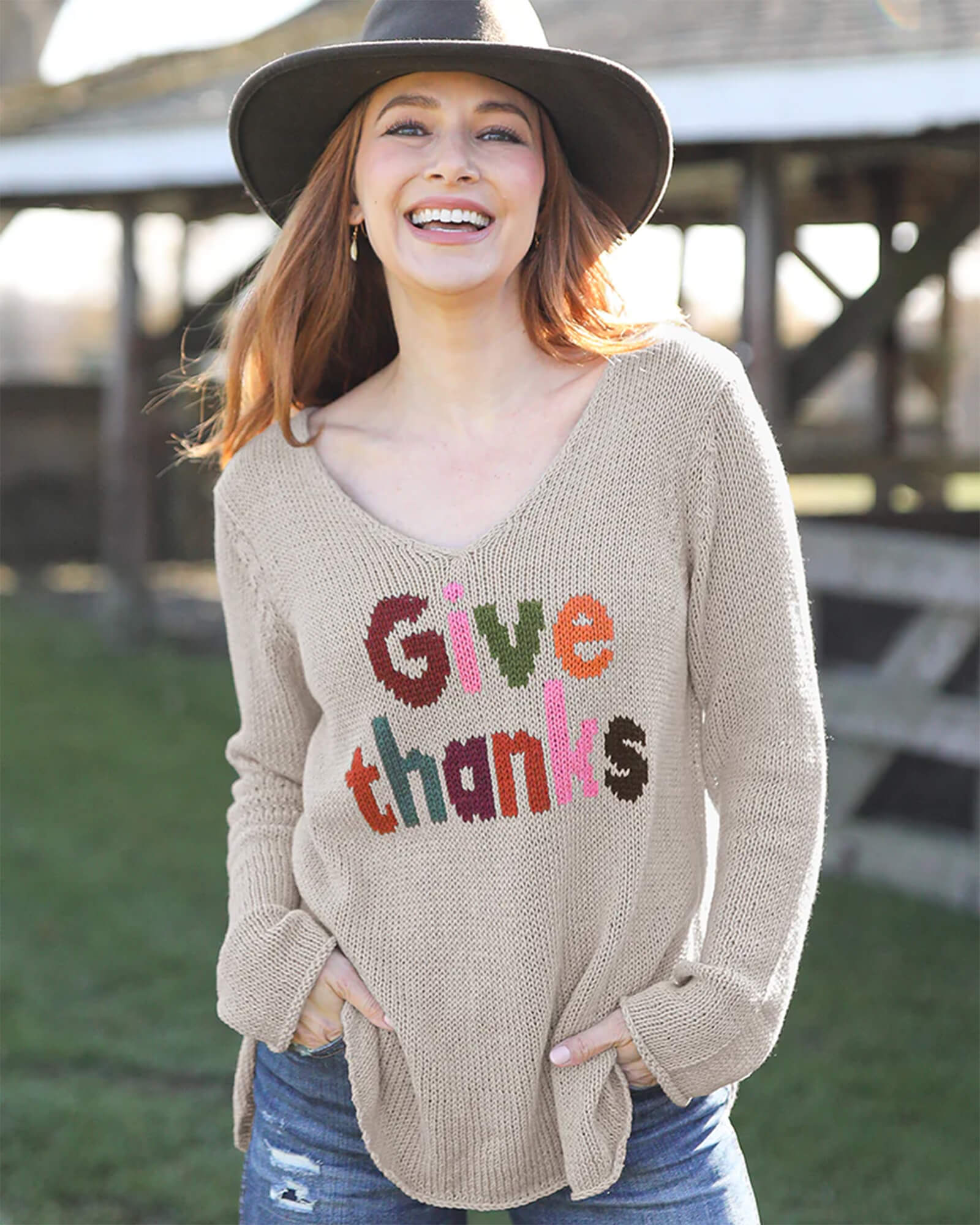 Give Thanks Cotton Sweater