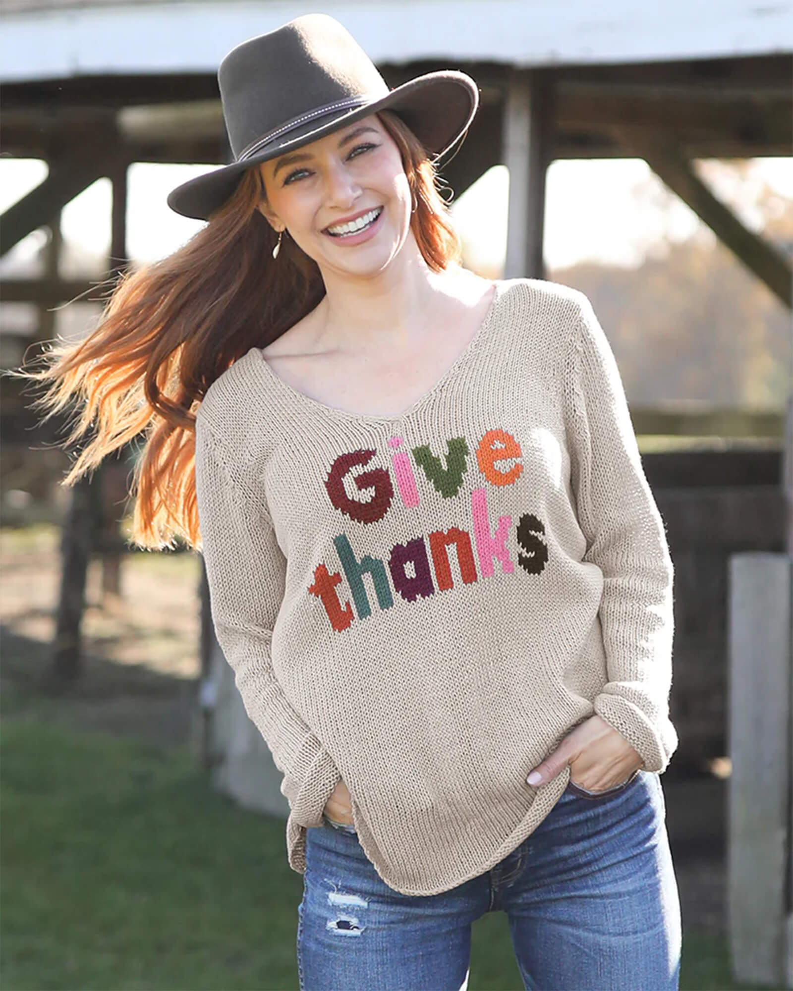 Give Thanks Cotton Sweater