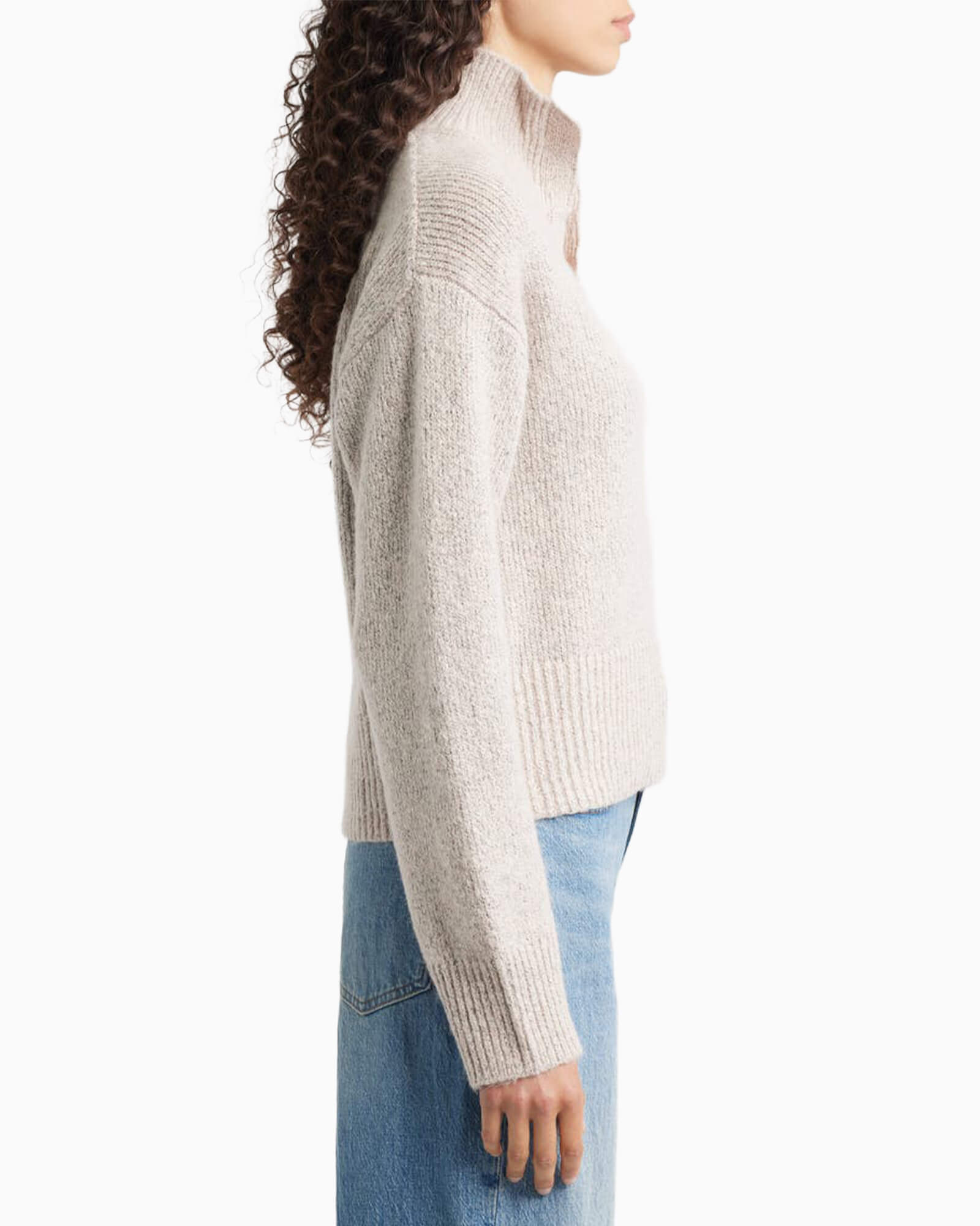Boxy Snap Front Henley Sweater