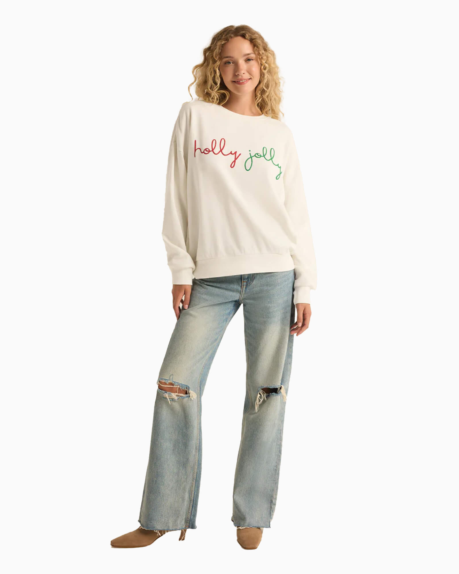 Holly Crewneck Embroidered Sweatshirt