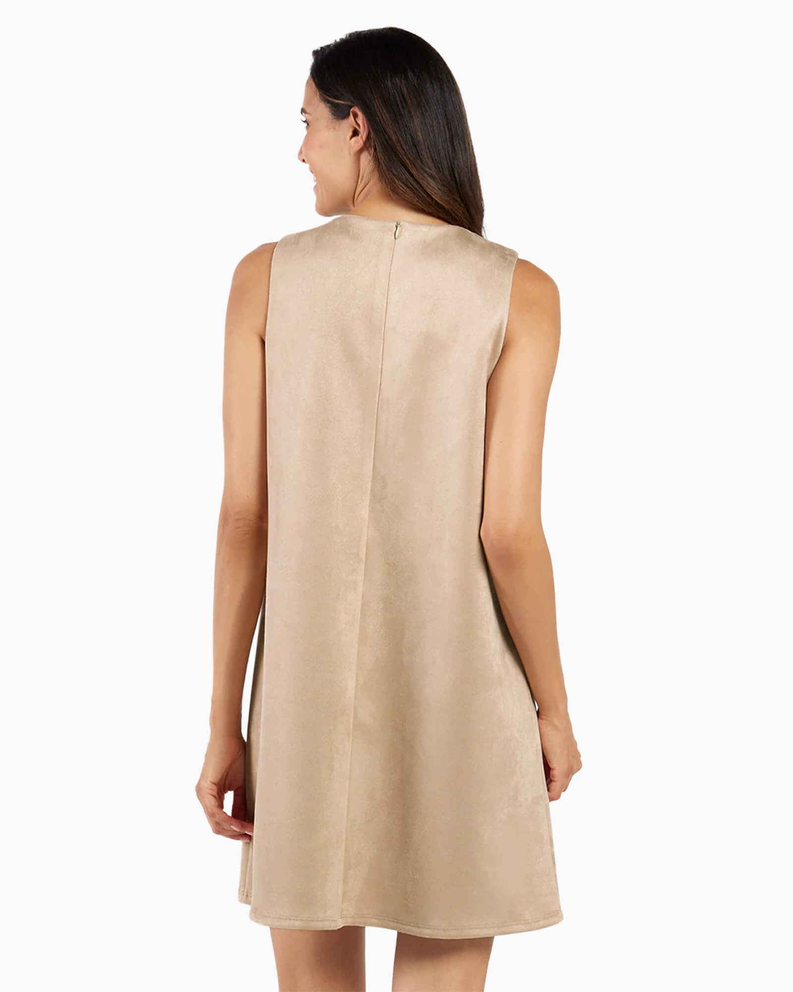 Holly Dress Faux Suede Camel